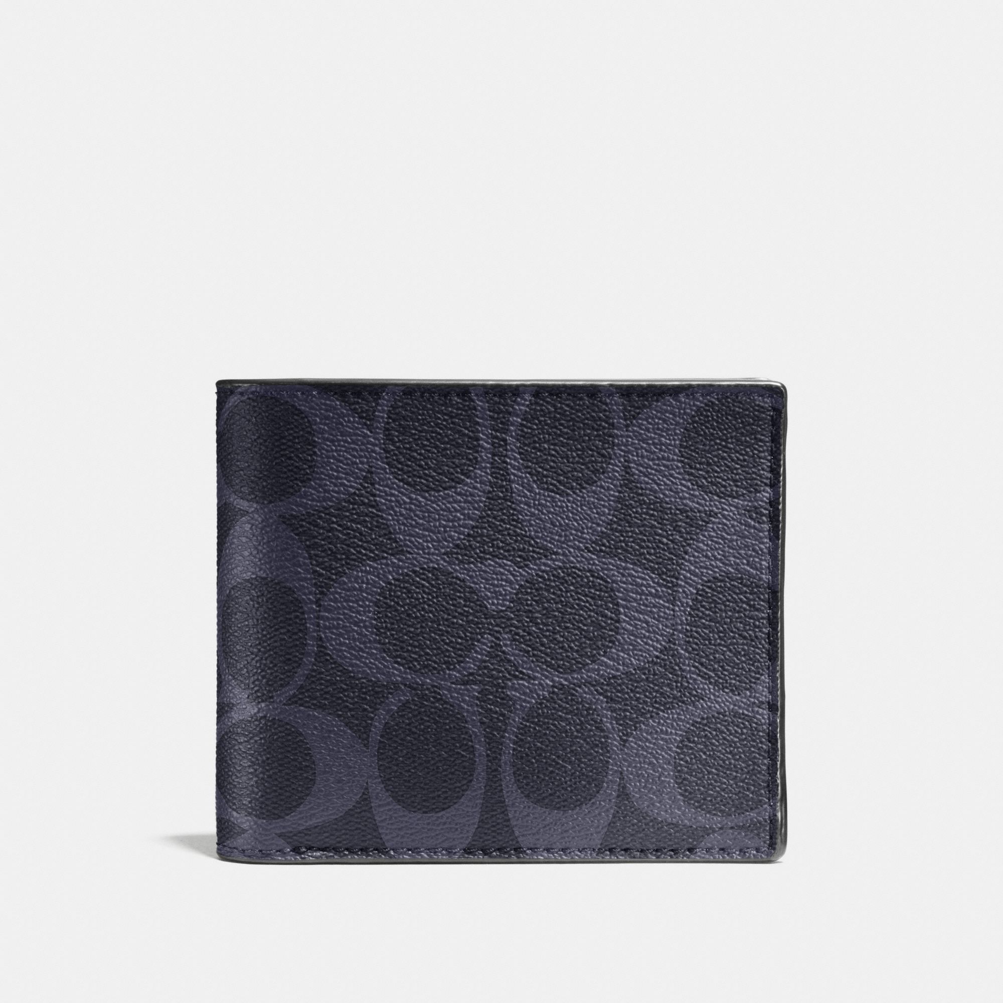  Coach Compact ID Wallet in Signature - Midnight 