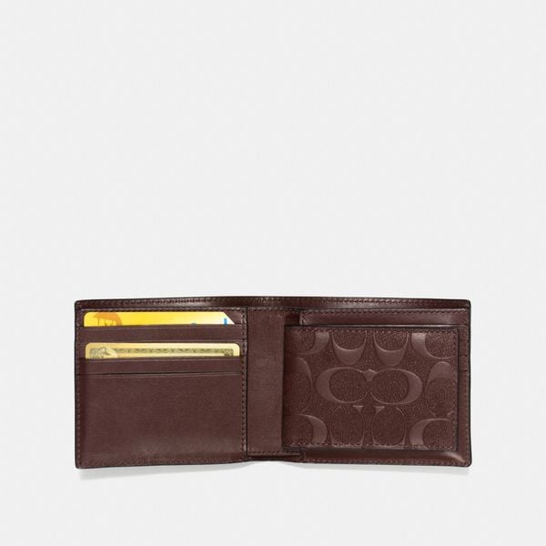  Coach 3 In 1 Wallet In Signature Leather - Mahagony 