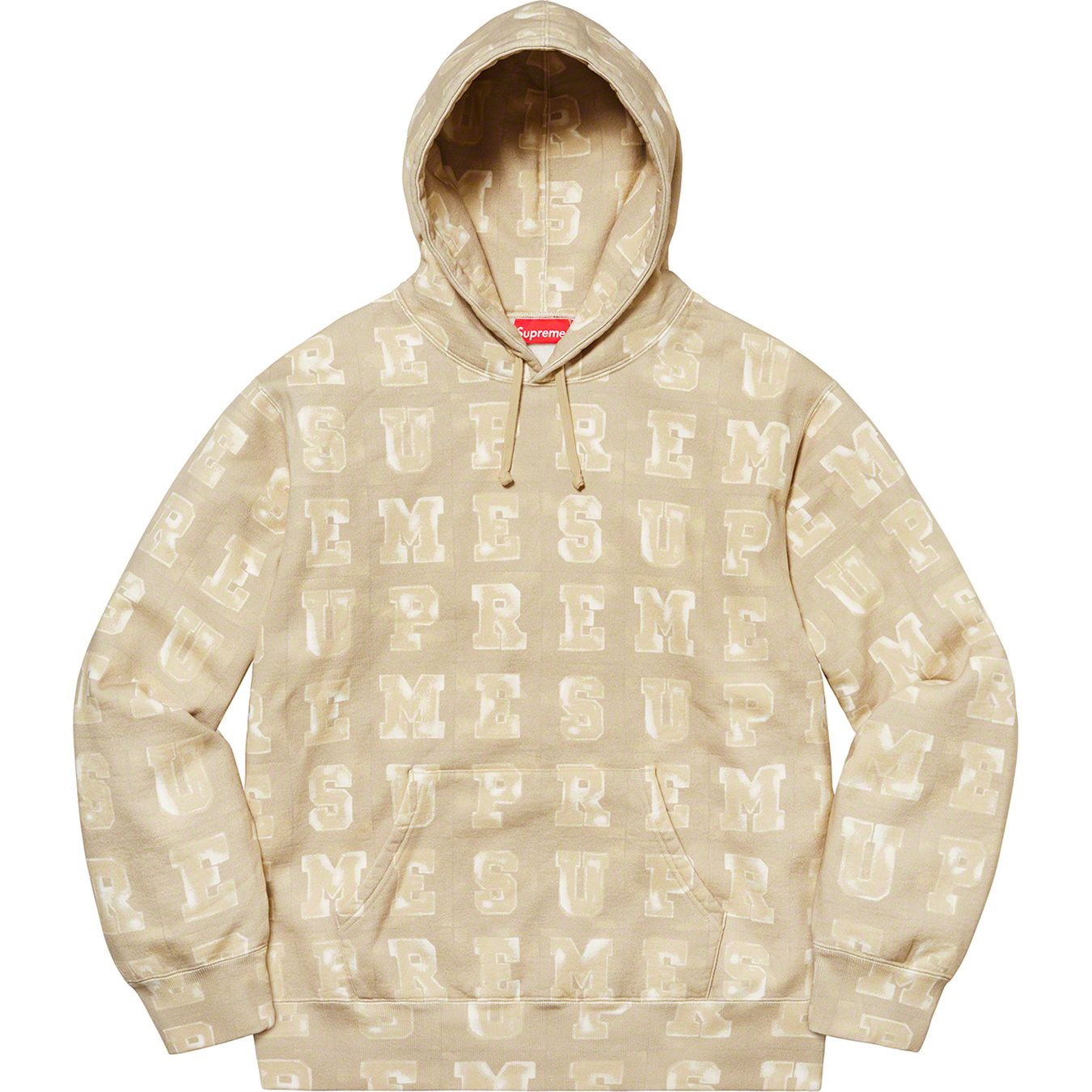  Supreme Blocks Hooded Sweatshirt - Tan 