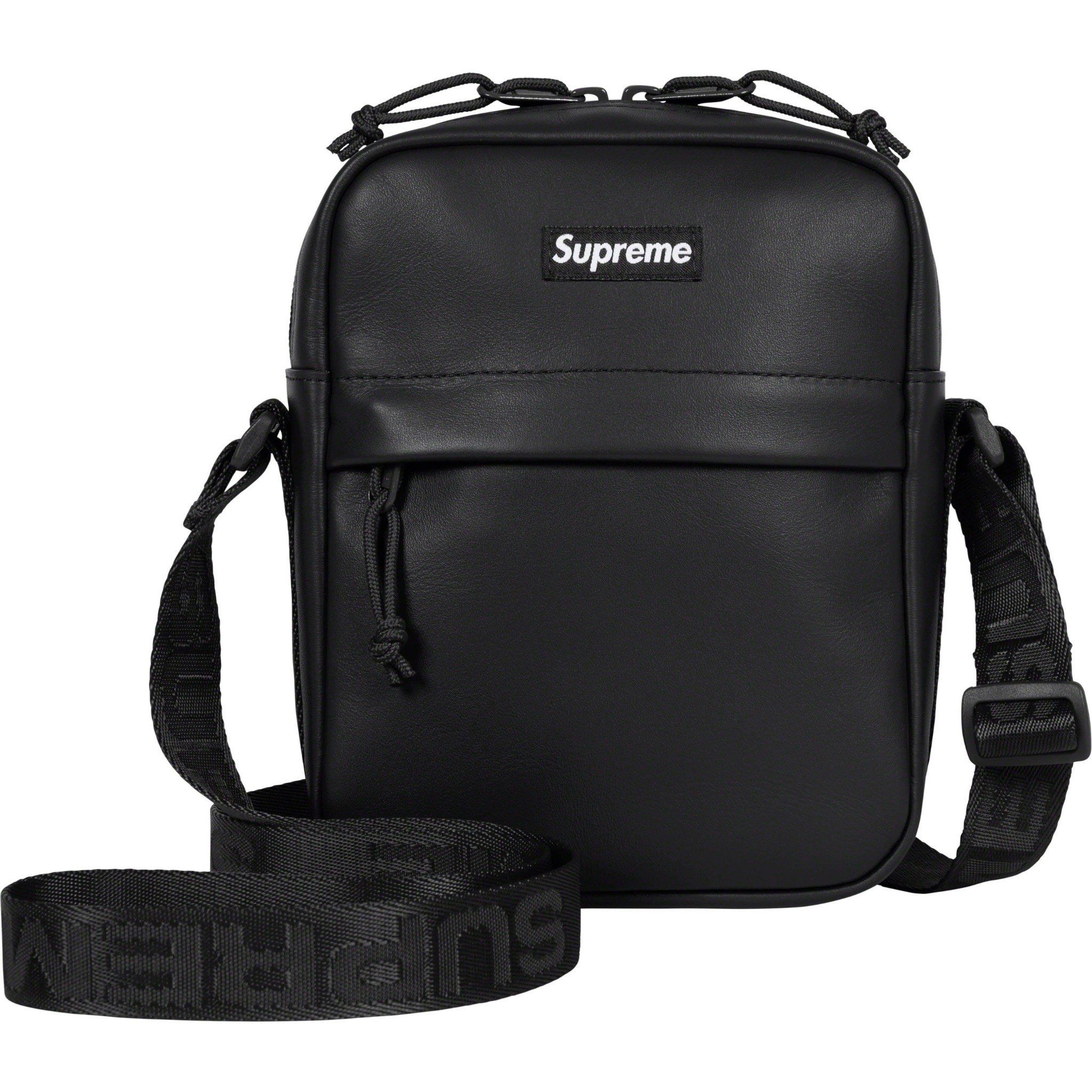  Supreme Leather Shoulder Bag - Black 