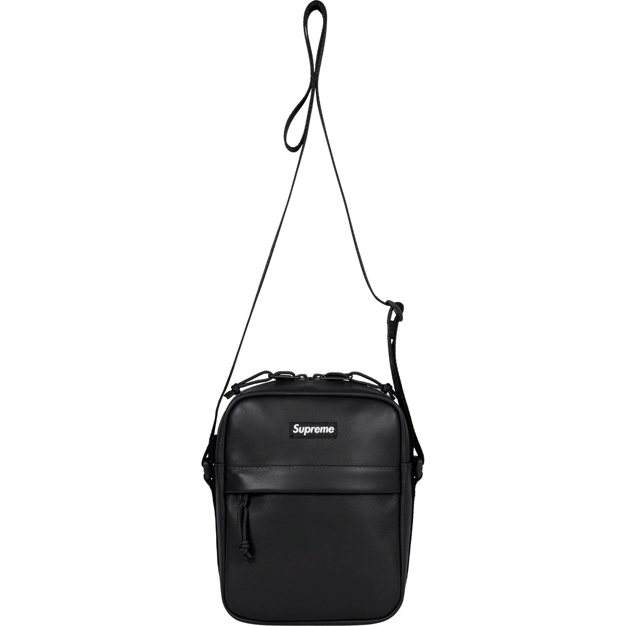  Supreme Leather Shoulder Bag - Black 