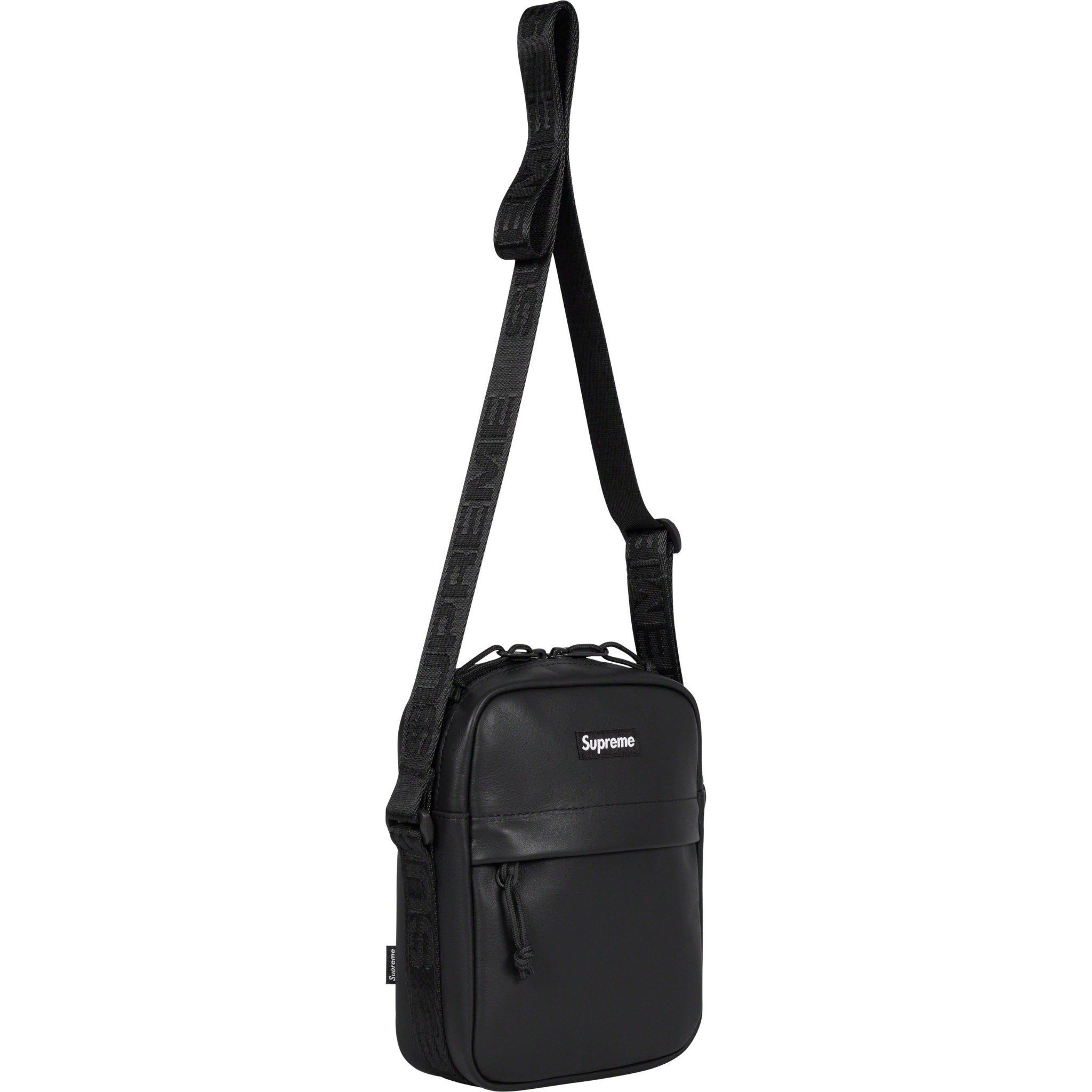  Supreme Leather Shoulder Bag - Black 