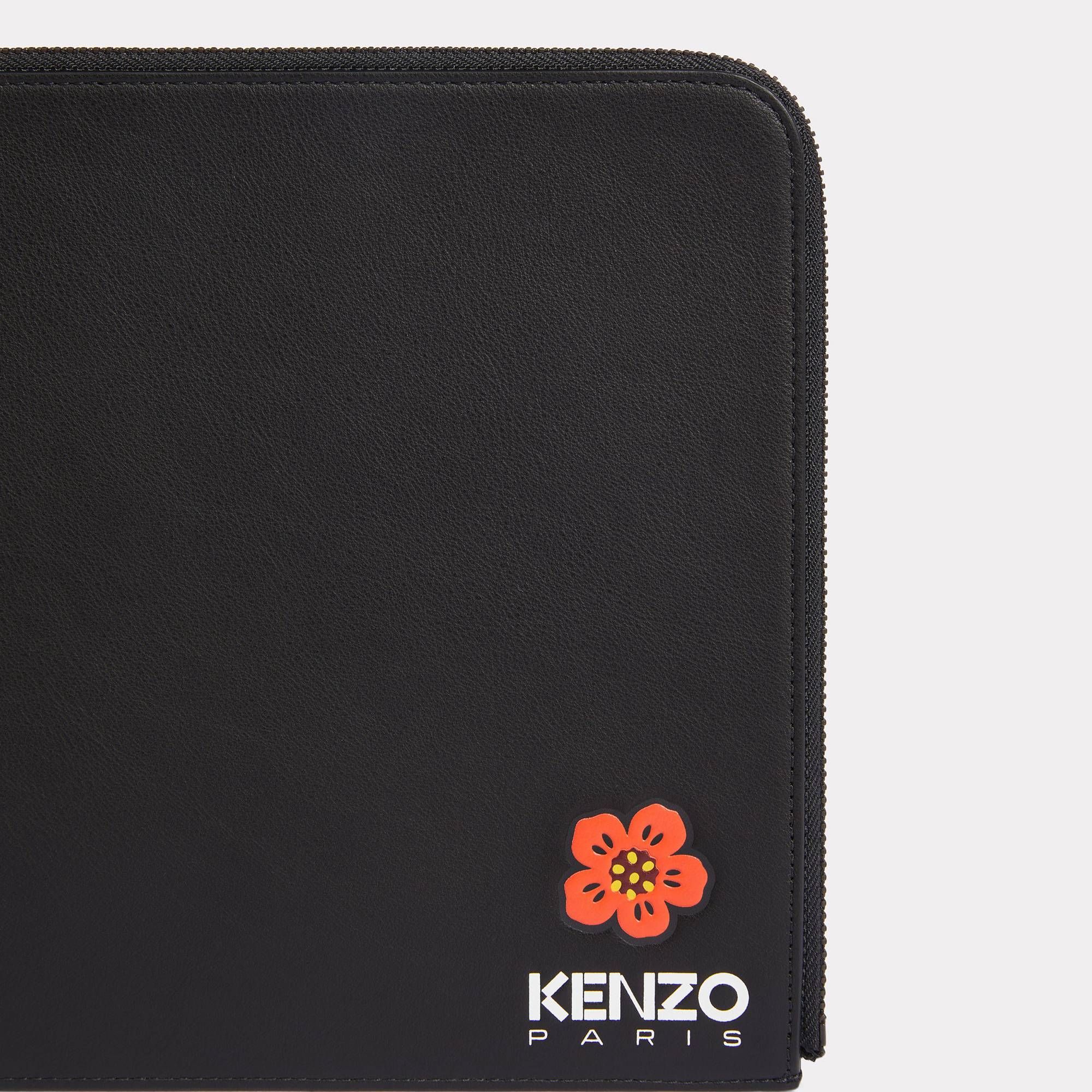  KENZO Large 'Boke Flower' Leather Clutch - Black 