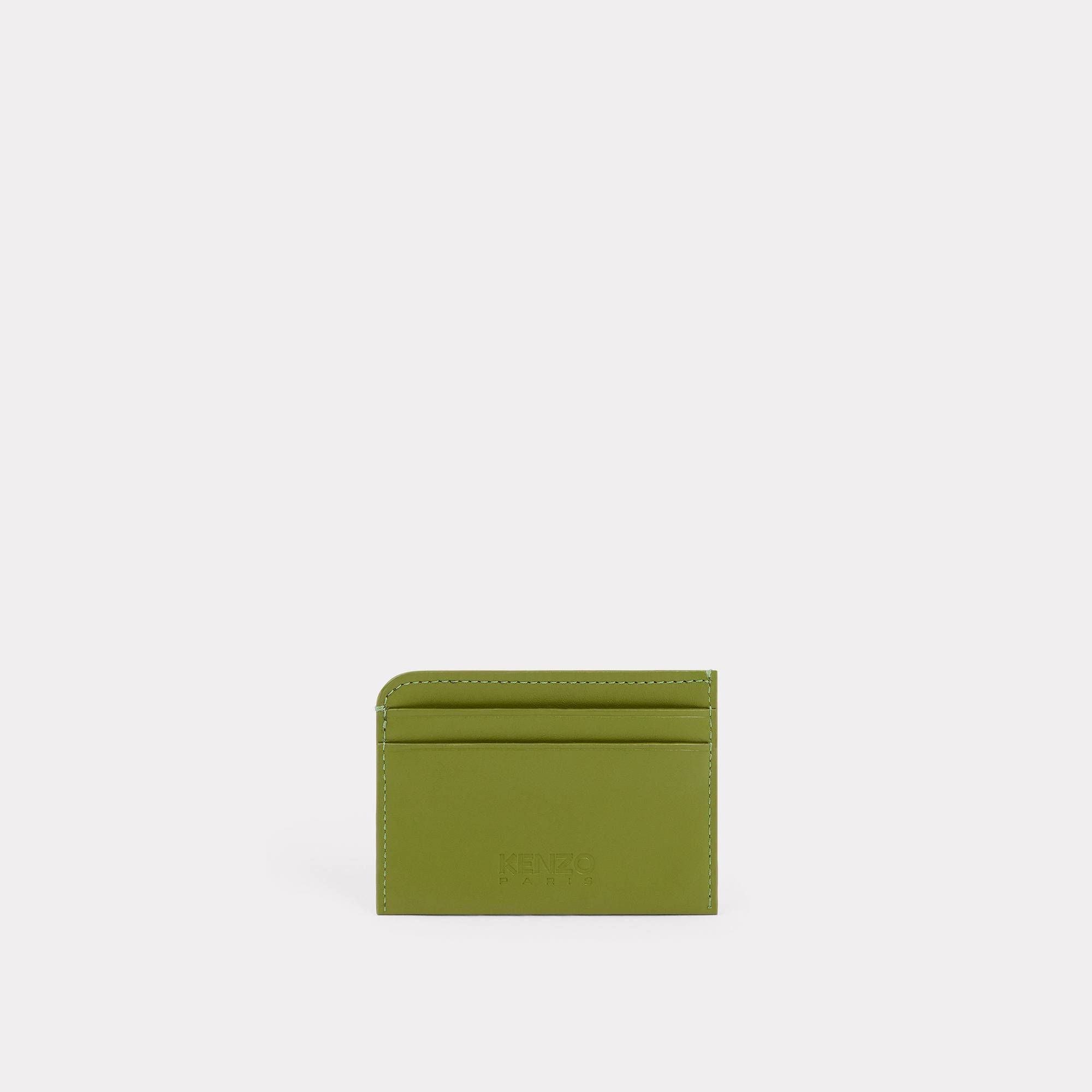 KENZO Poppy Leather Card Holder Olive Online Sneaker Store