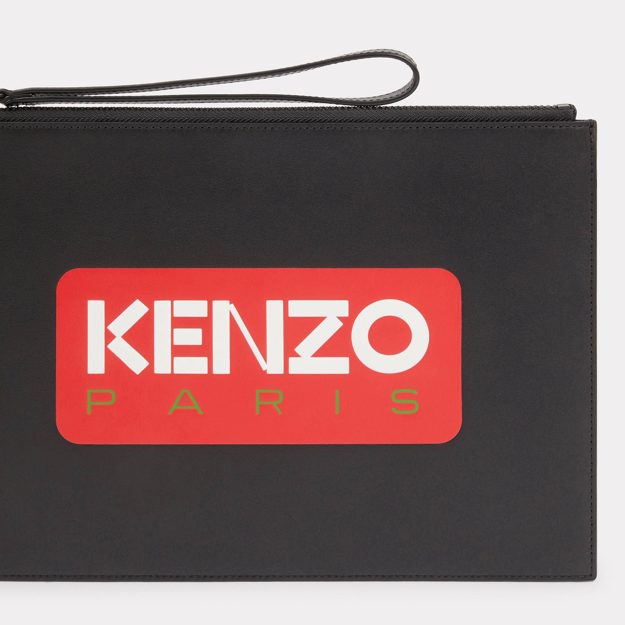  KENZO Paris Large Leather Clutch - Black 