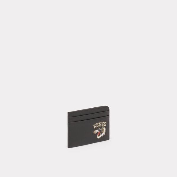  KENZO Tiger 'Varsity Jungle' Leather Card Holder - Black 
