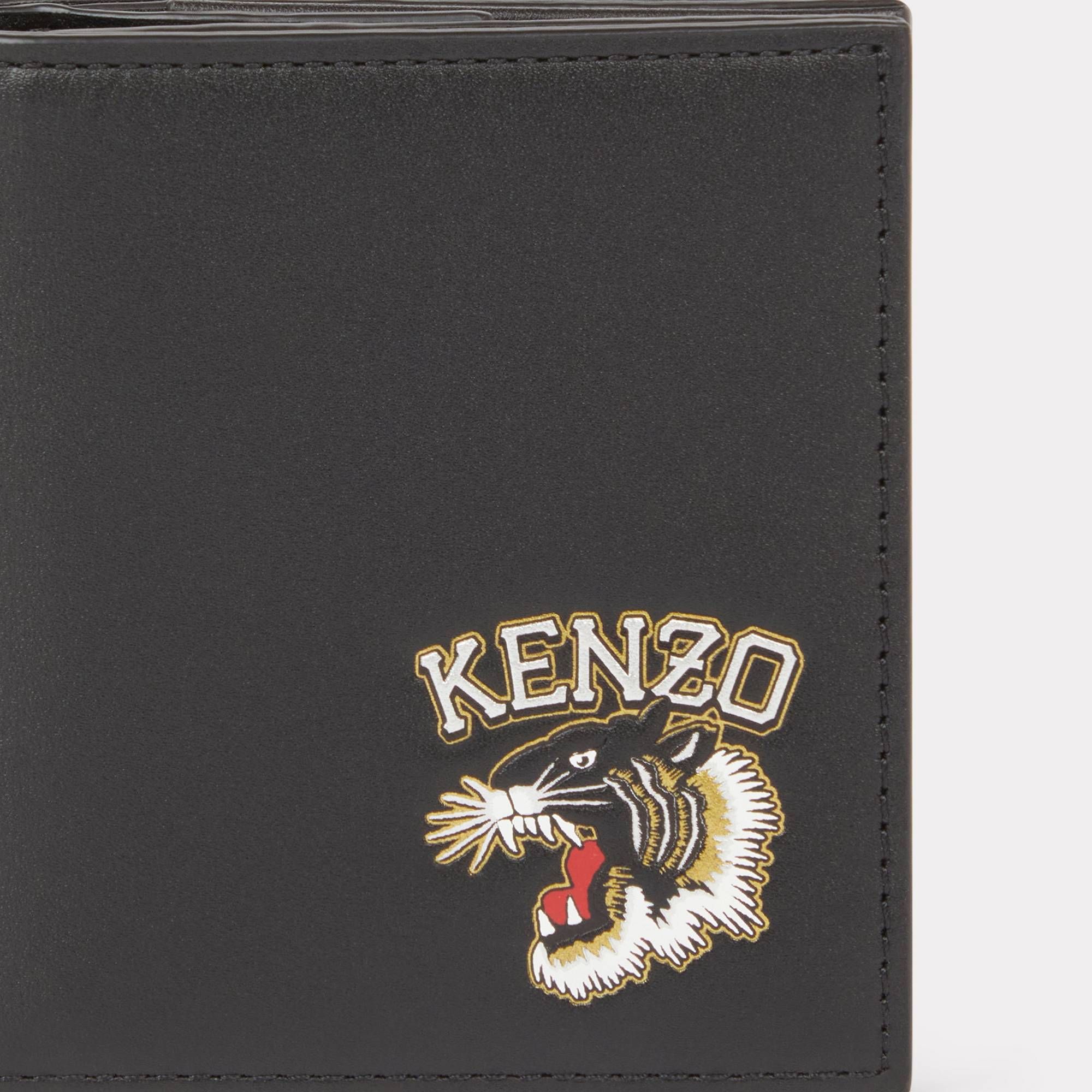 KENZO 'Varsity Jungle' Leather Mini Wallet - Black 