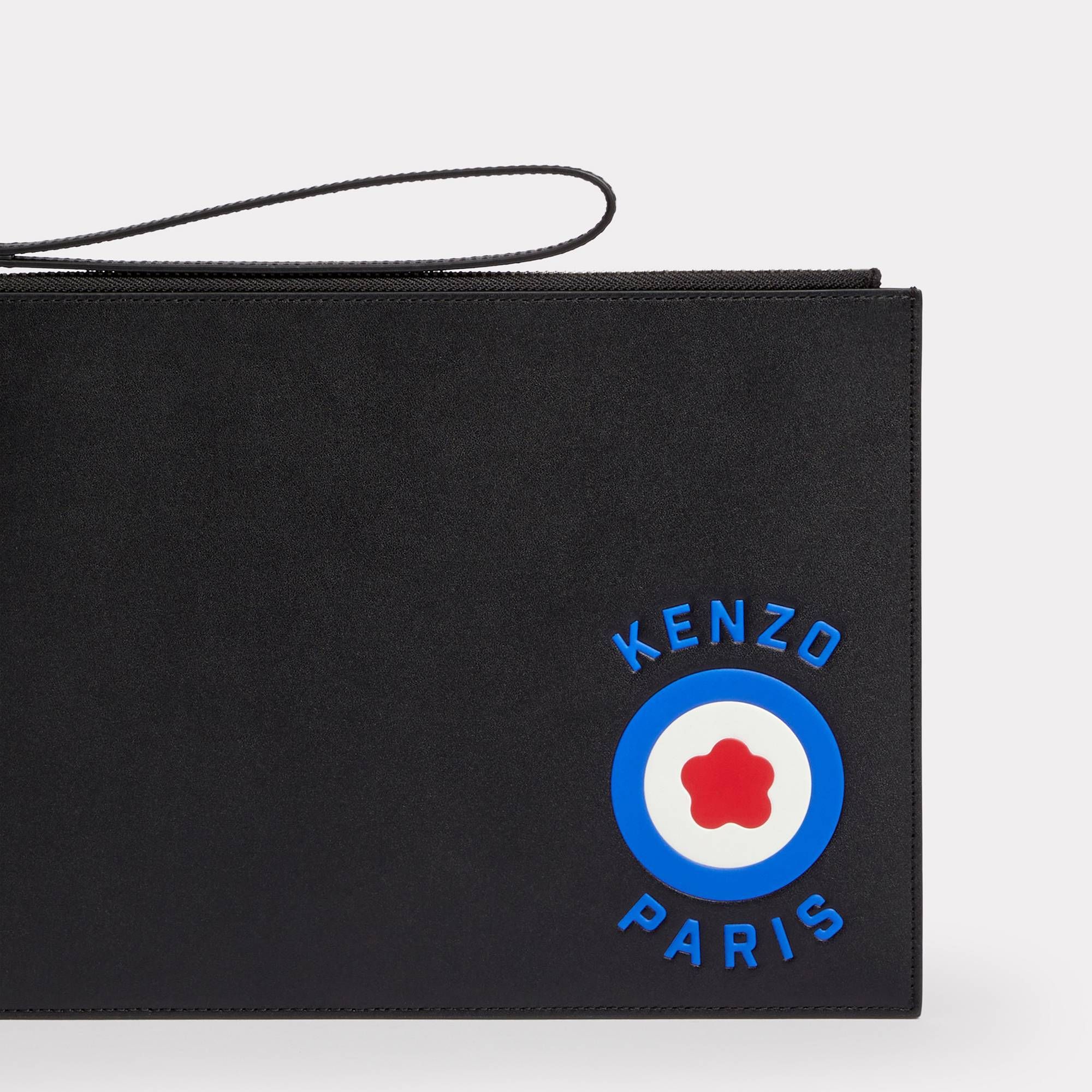  'KENZO Target' Large Leather Purse - Black 