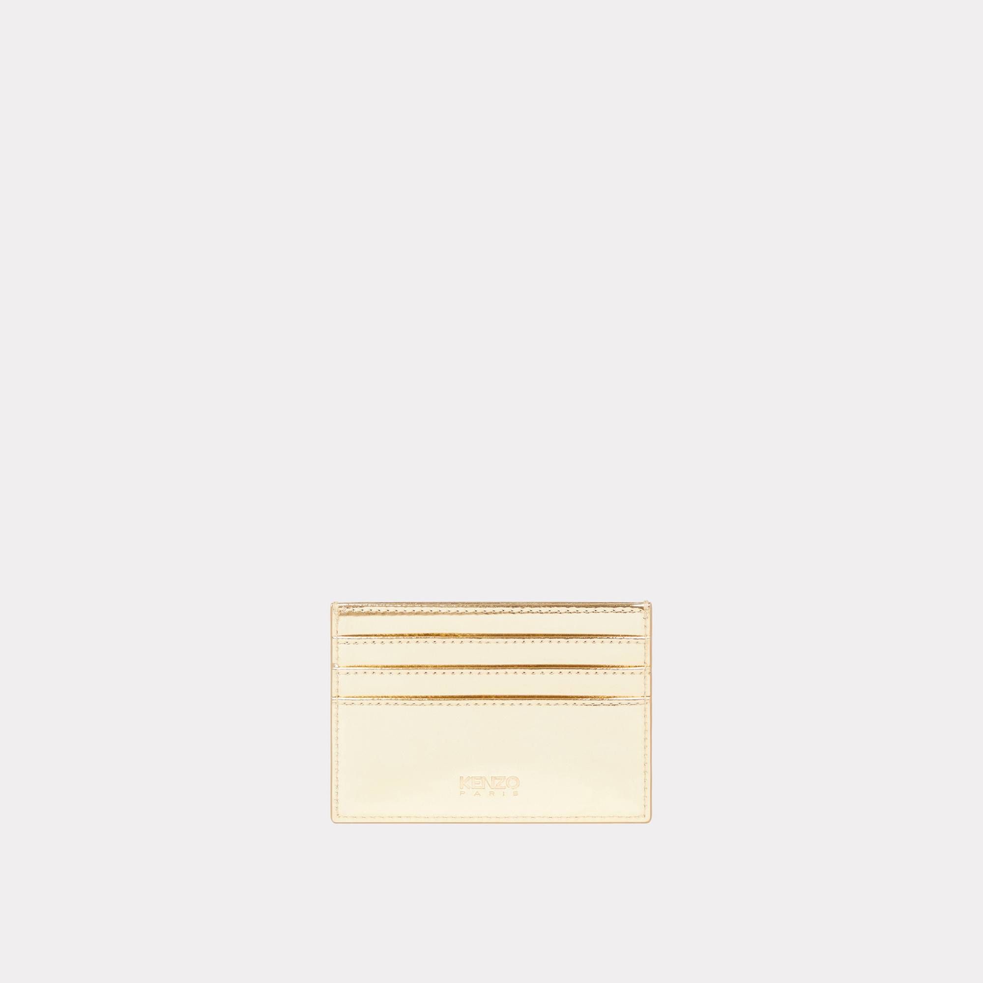  KENZO Paris Emboss Leather Card Holder - Gold 