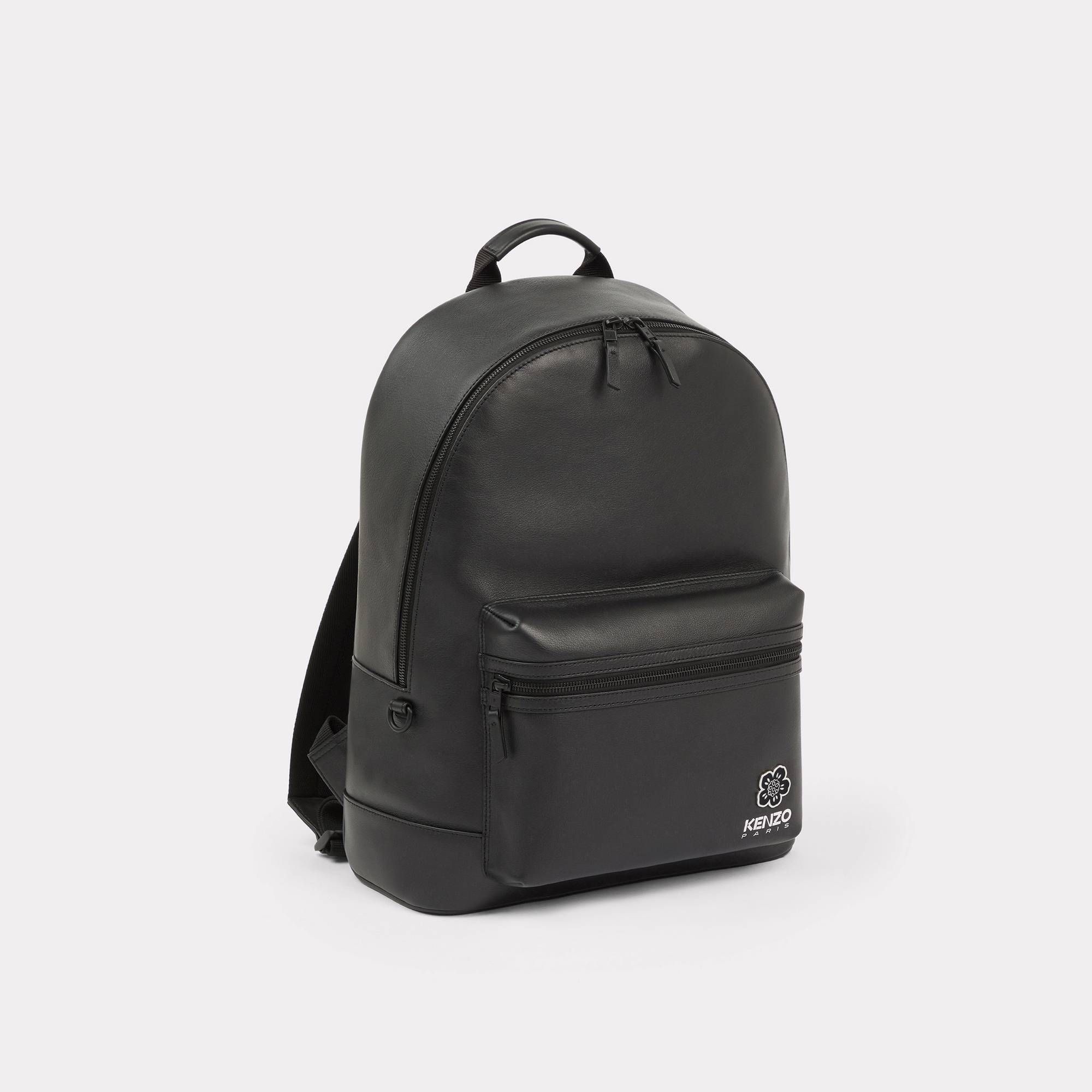  KENZO 'Boke Flower' Crest Leather Backpack - Black 