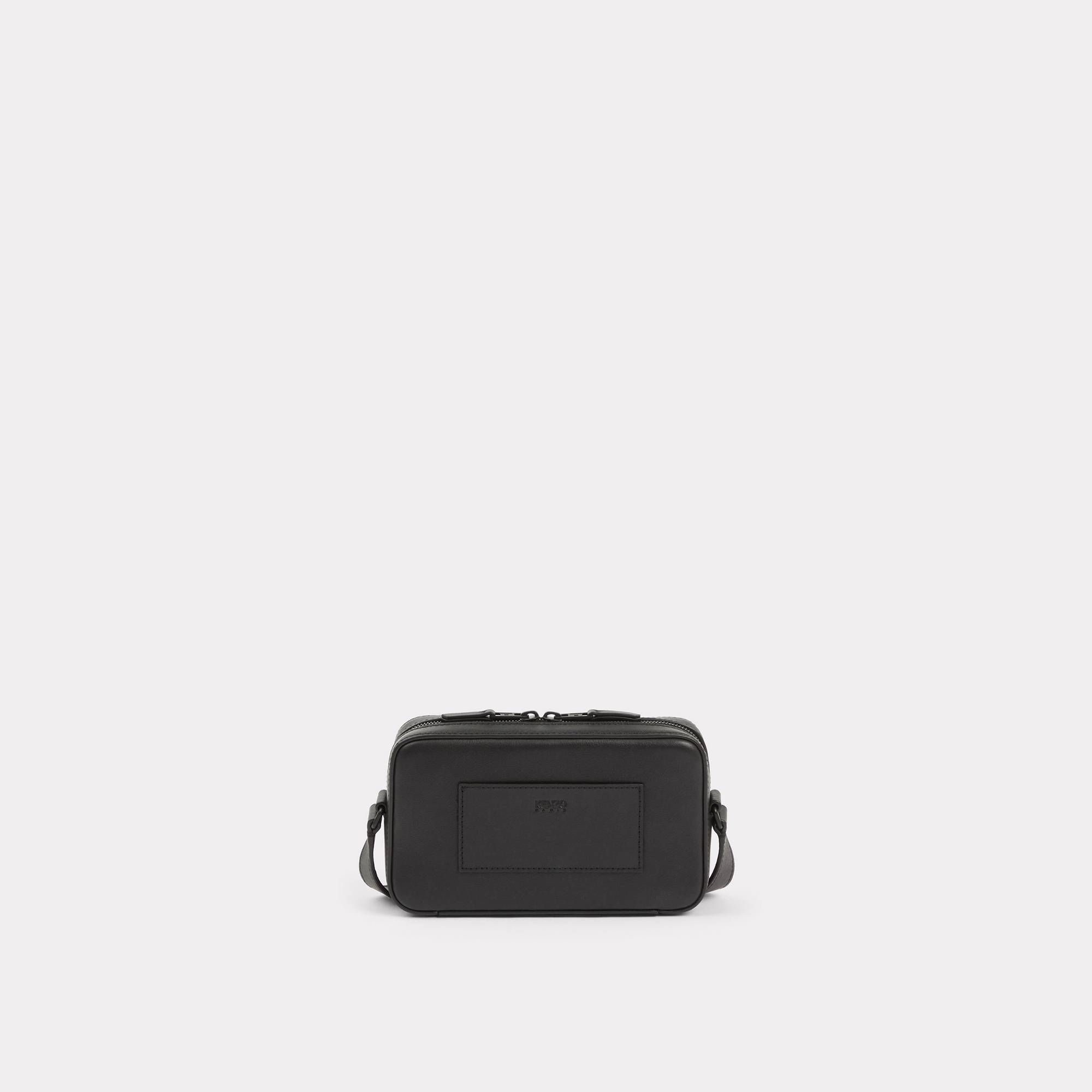  KENZO 'Boke Flower' Crest Leather Shoulder Bag - Black 