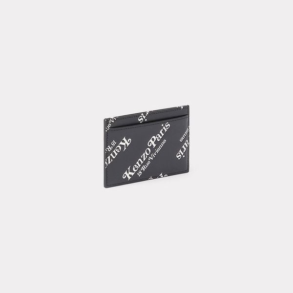  'KENZOGRAM' Leather Card Holder - Black 