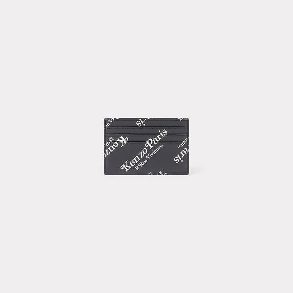  'KENZOGRAM' Leather Card Holder - Black 