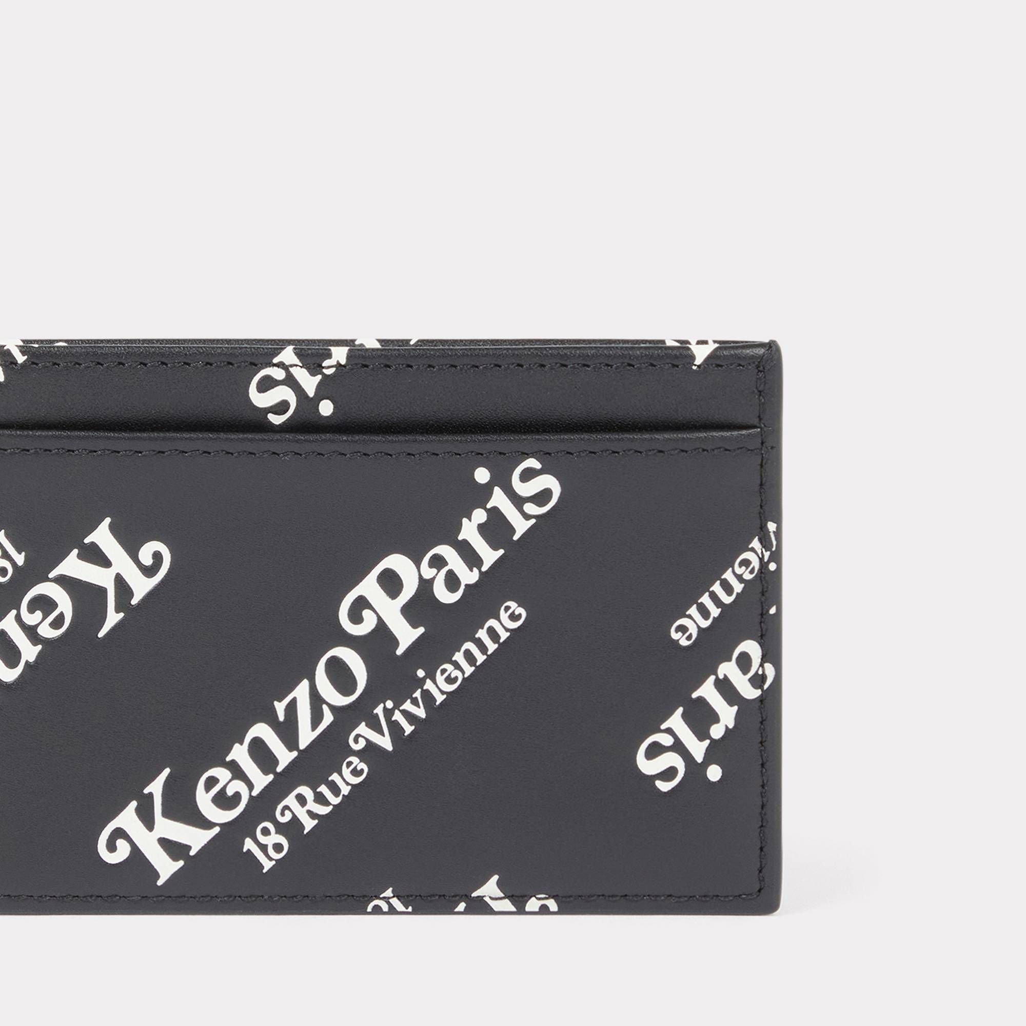  'KENZOGRAM' Leather Card Holder - Black 