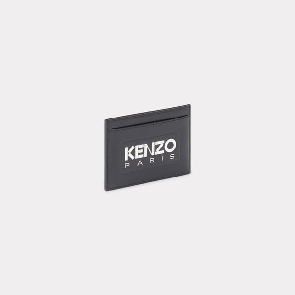  'KENZO Emboss' Leather Card Holder - Black 