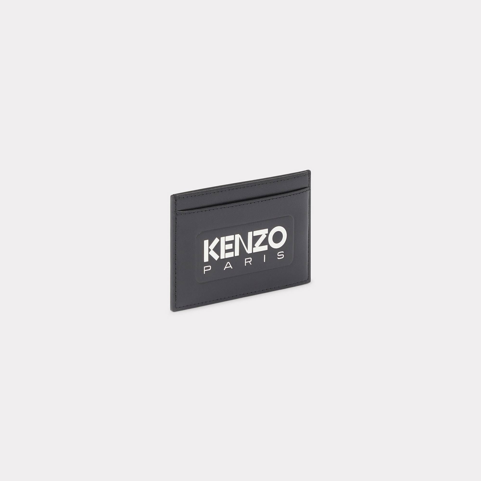 'KENZO Emboss' Leather Card Holder - Black 