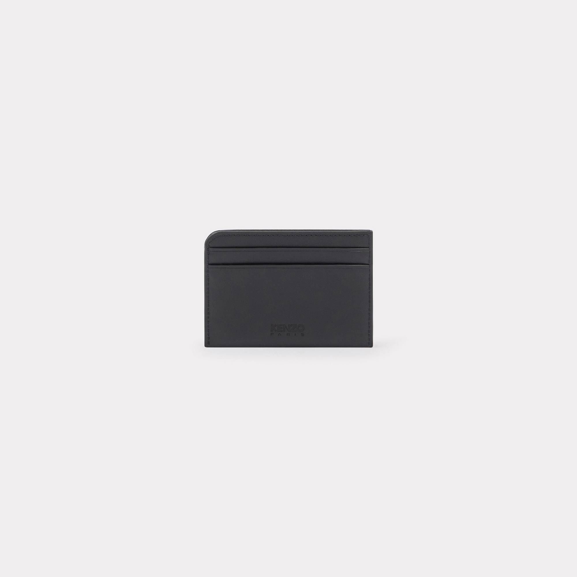  'KENZO Stamp' Leather Card Holder - Black 