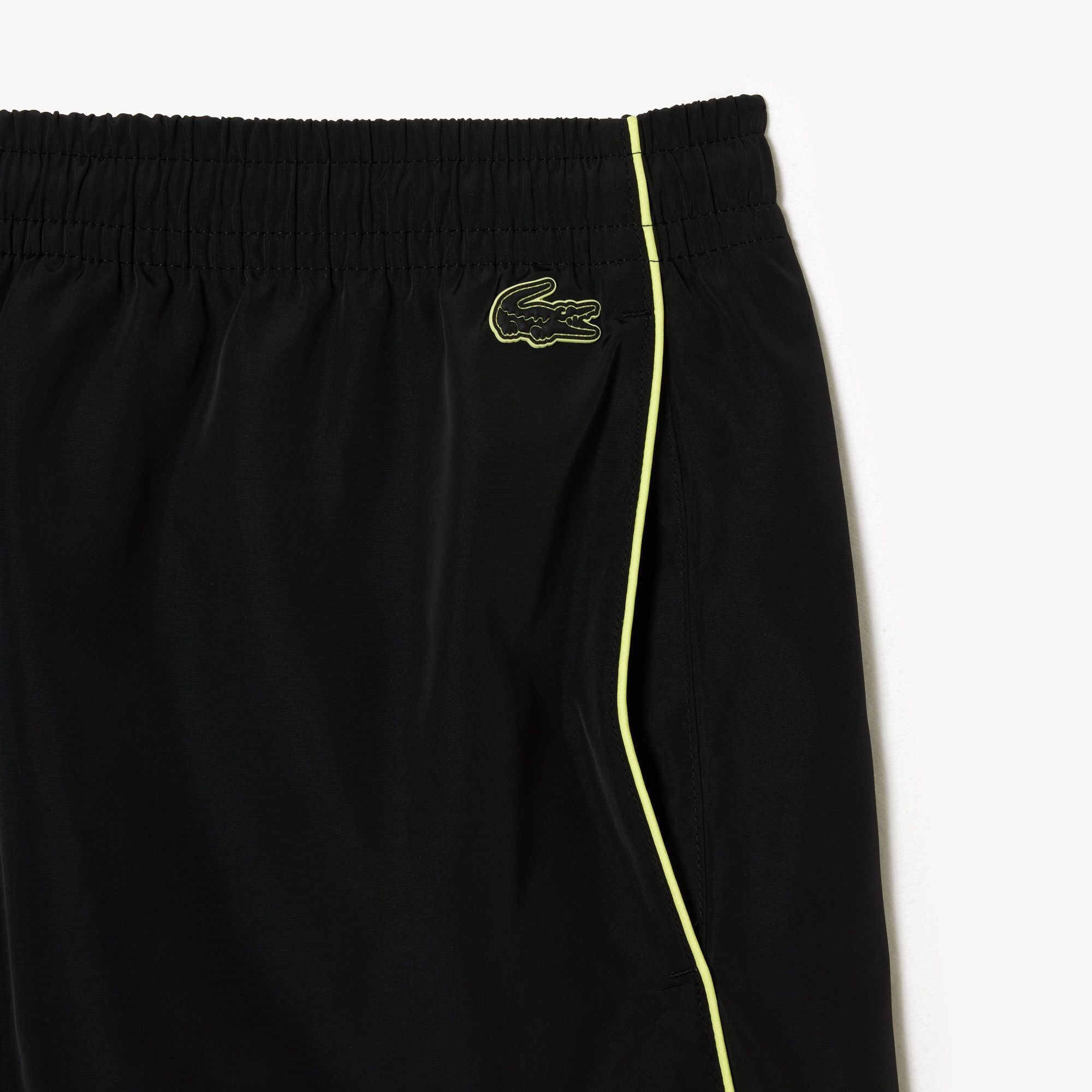  Lacoste Relaxed Fit Recycled Fiber Embroidered Shorts - Black 