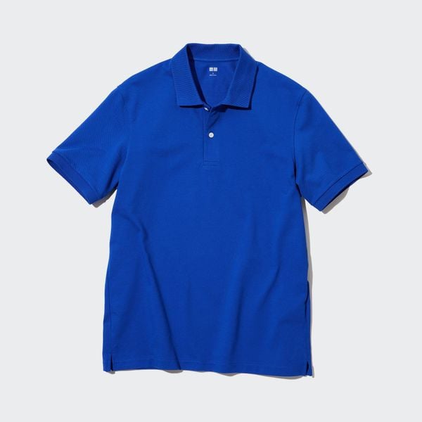  Uniqlo Dry Pique Short Sleeve Polo Shirt - Navy 