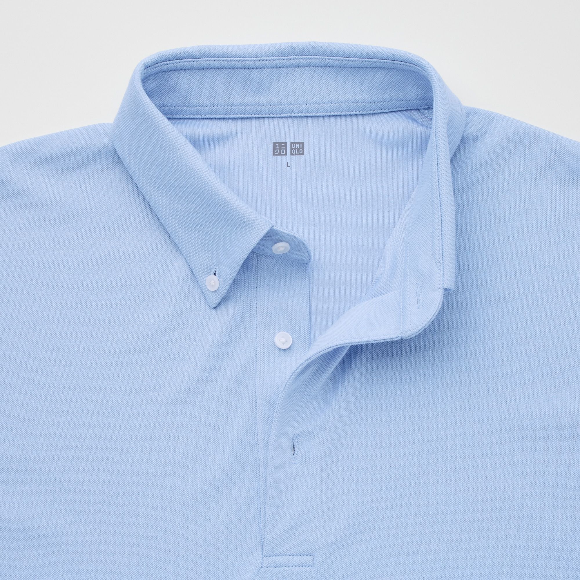  Uniqlo AIRism Kanoko Polo Short Sleeve Shirt - Light Blue 