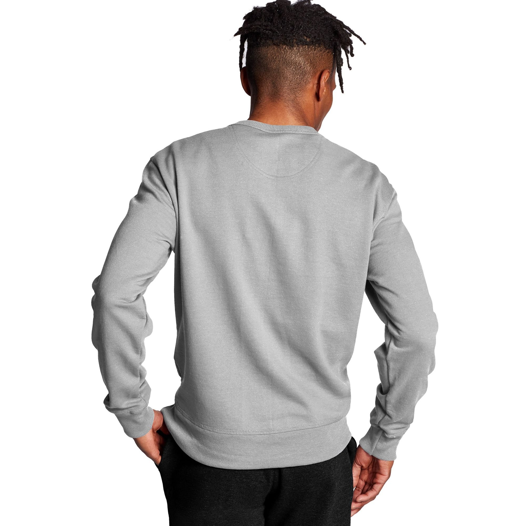  Champion Powerblend Crew Script Logo - Oxford Grey 