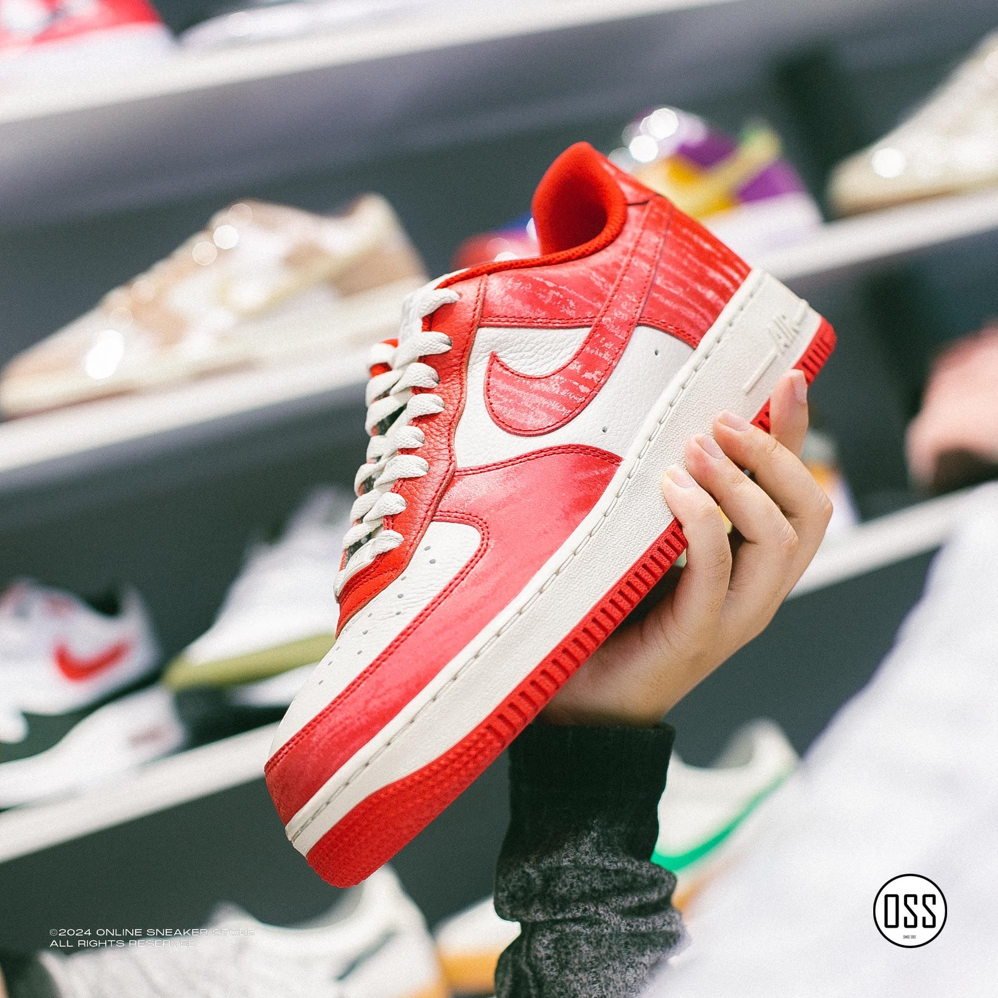  Nike Air Force 1 Low By You - Red / Grey 