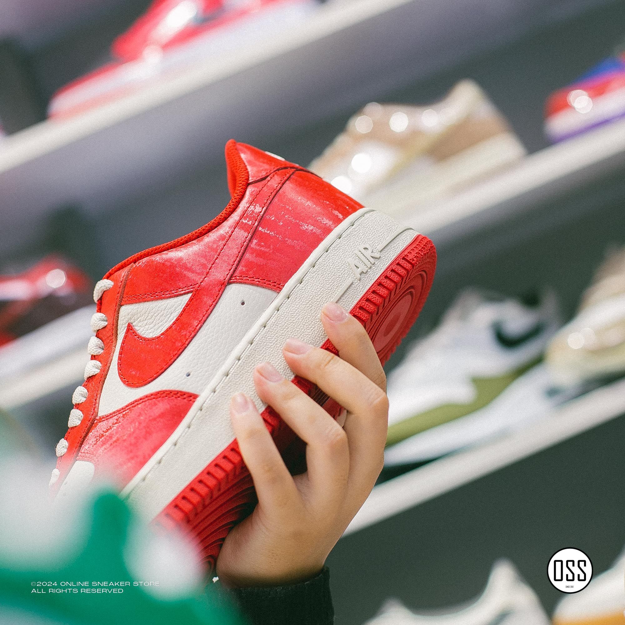  Nike Air Force 1 Low By You - Red / Grey 