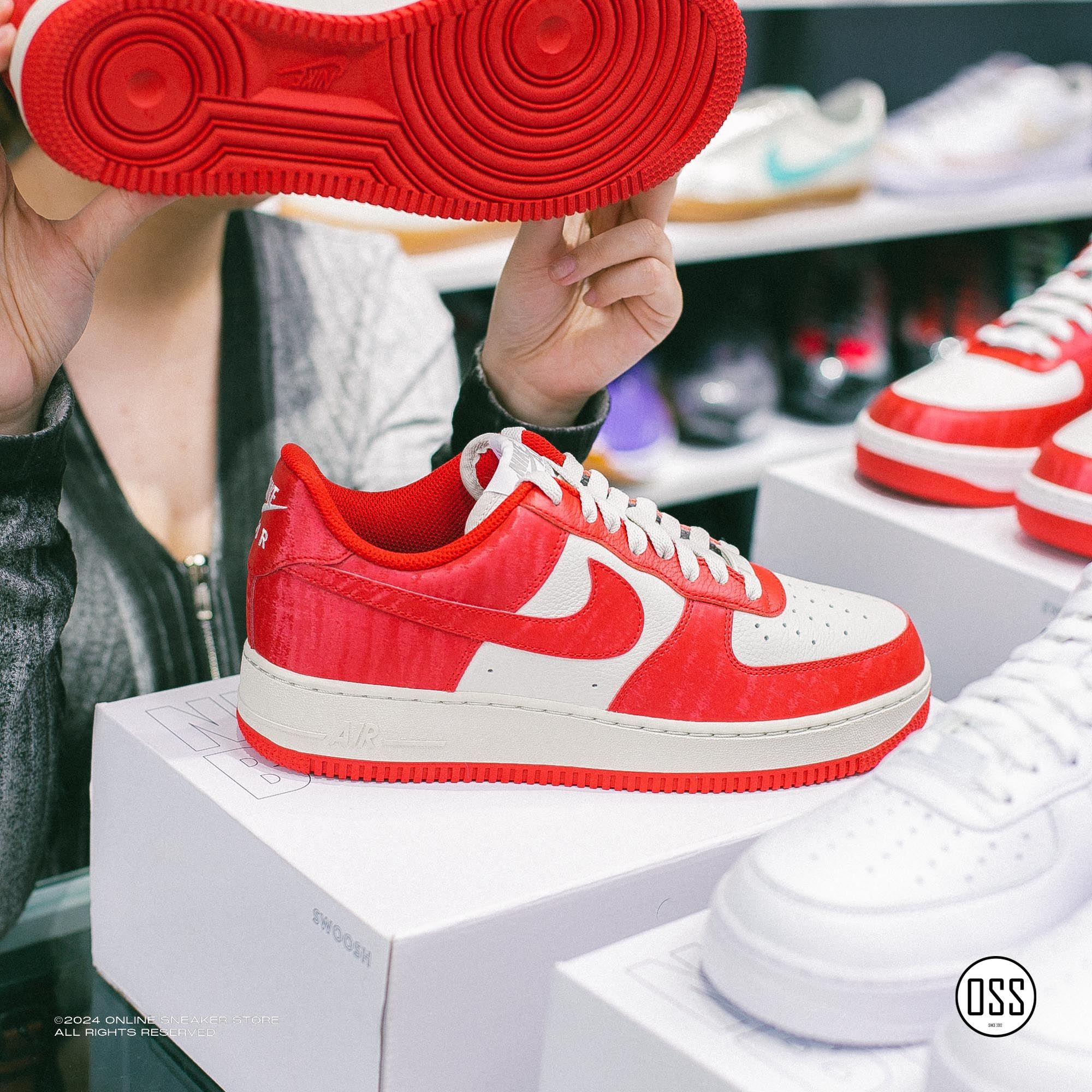  Nike Air Force 1 Low By You - Red / Grey 