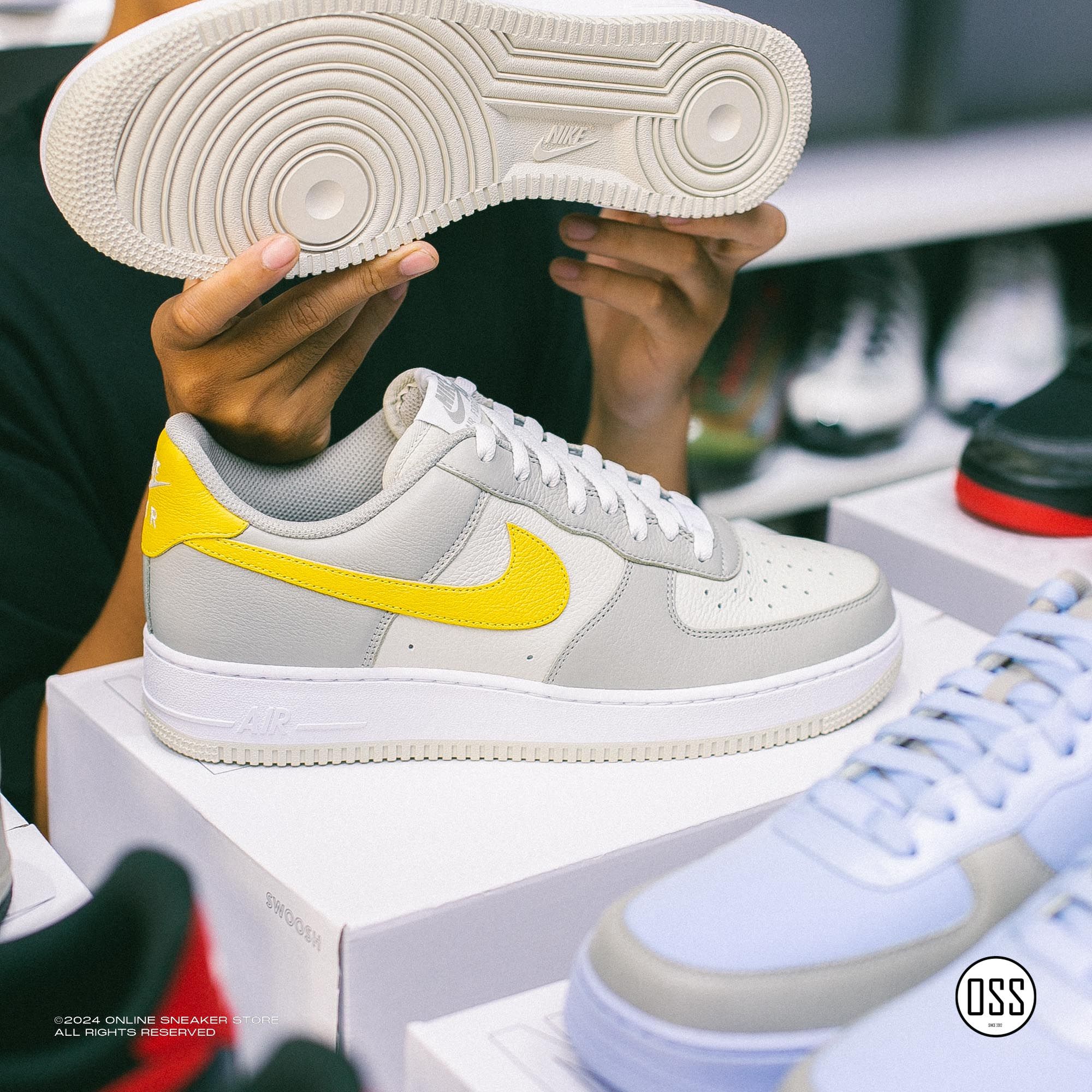  Nike Air Force 1 Low By You - Grey / Yellow 