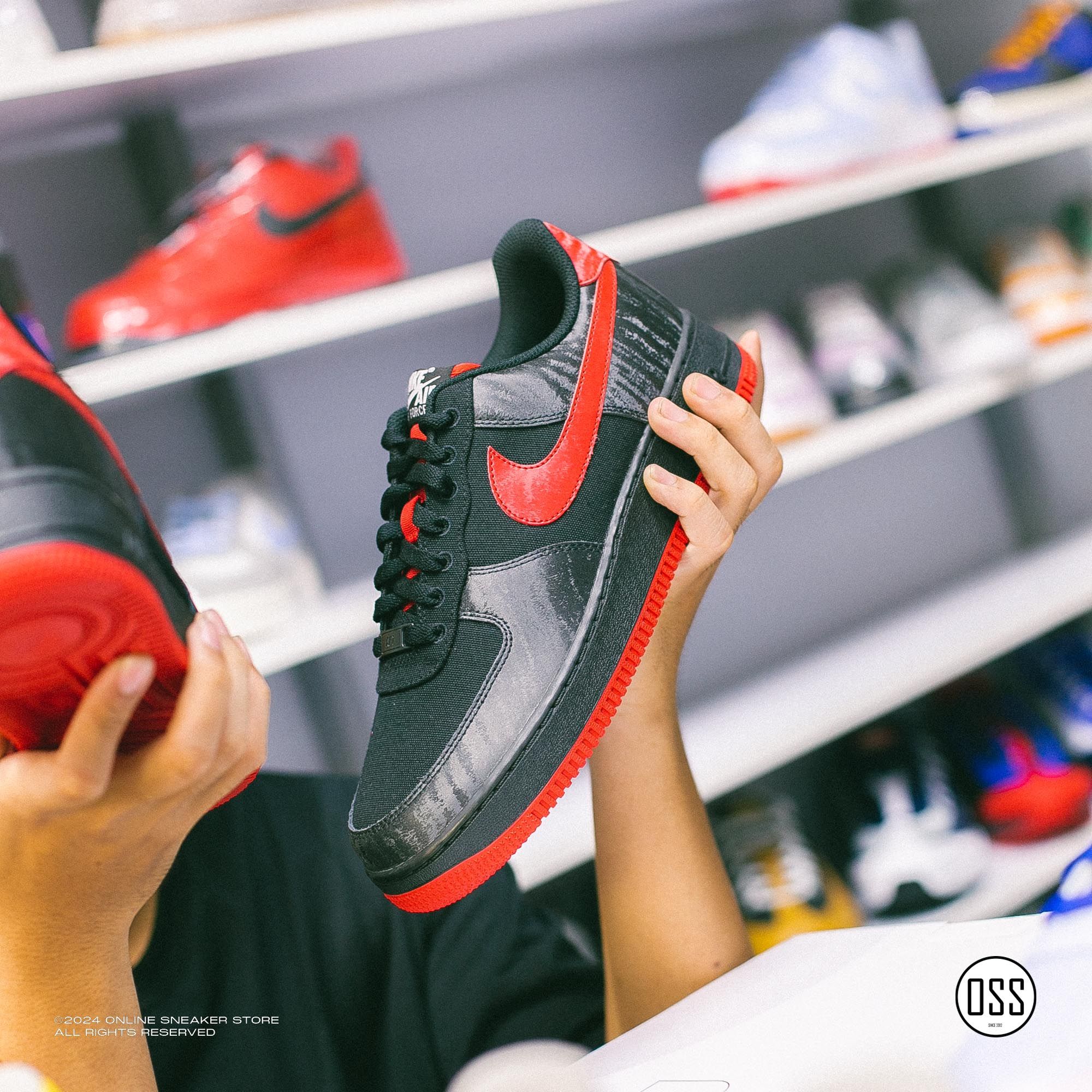  Nike Air Force 1 Low By You - Black / Red 