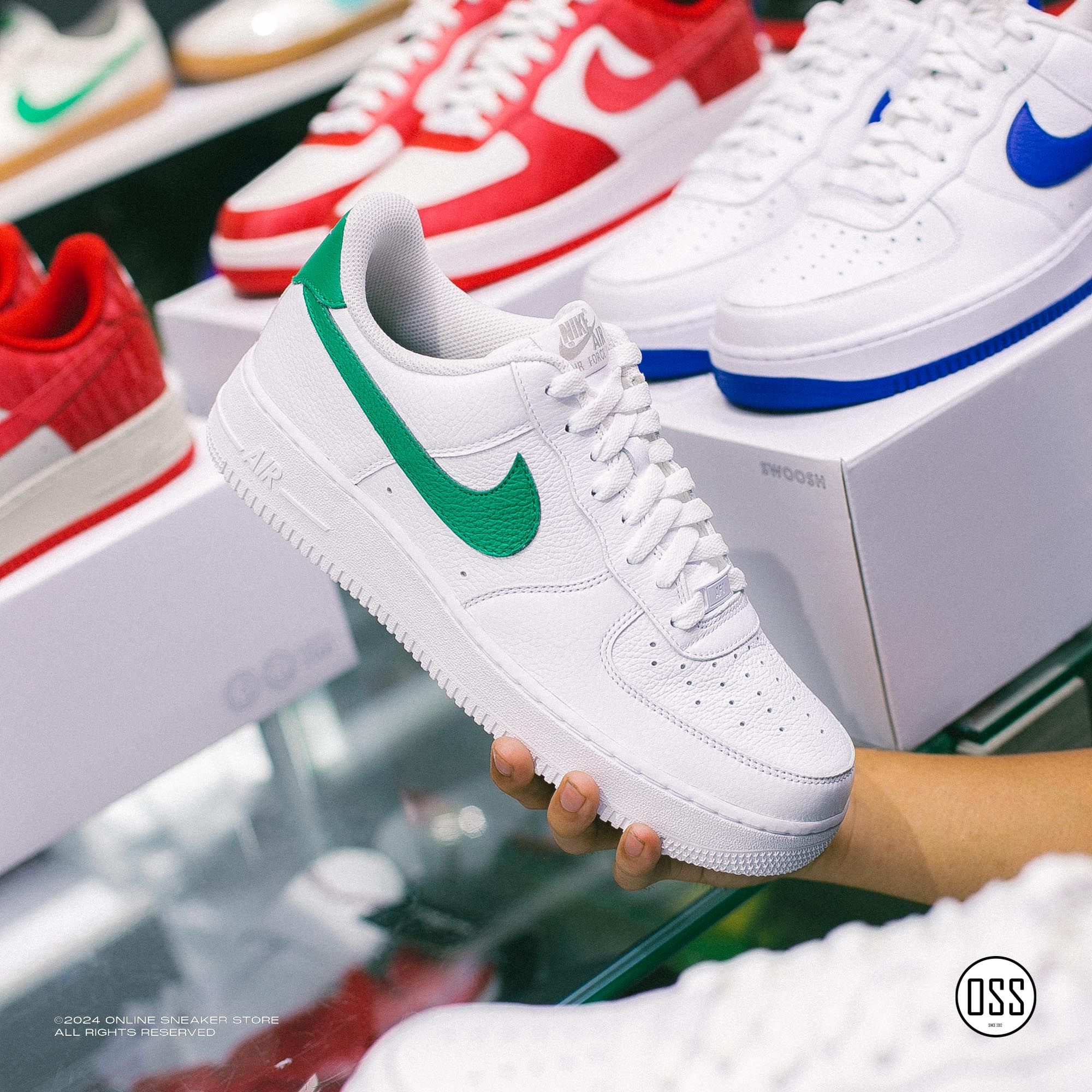  Nike Air Force 1 Low By You - White / Green 