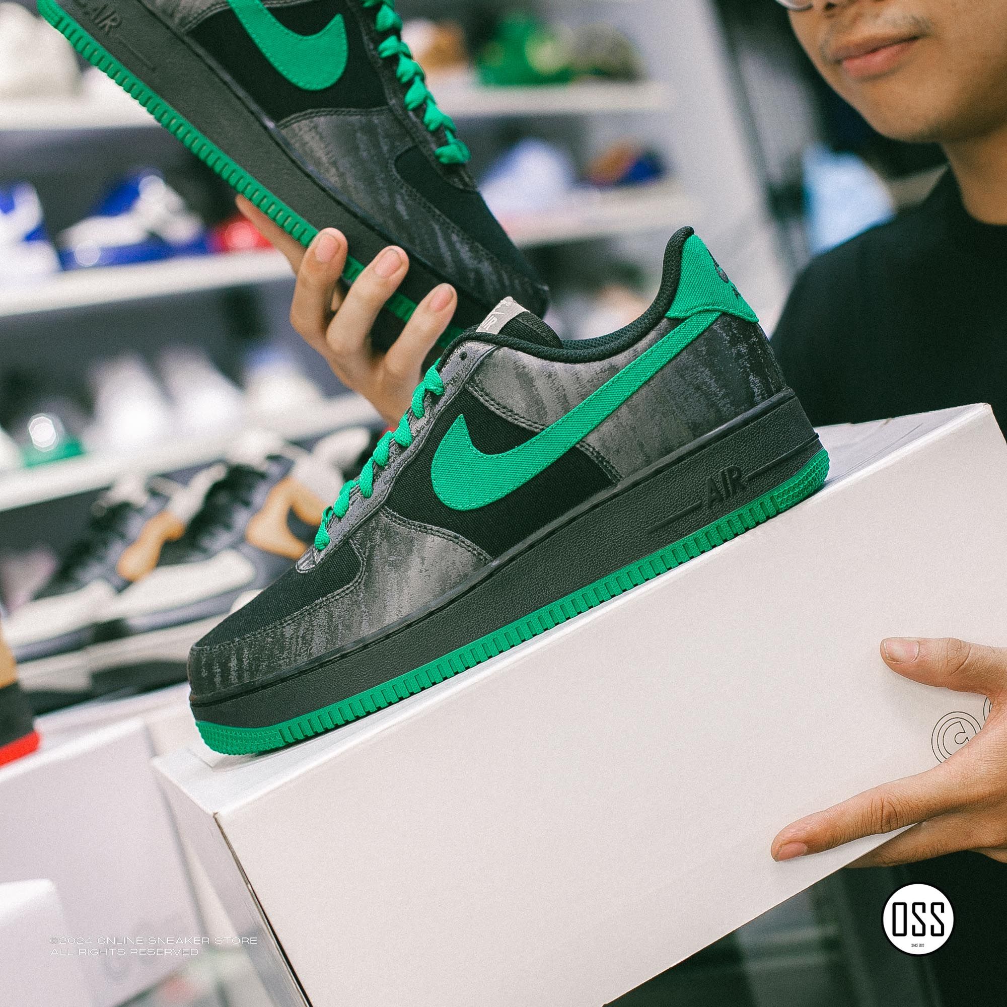  Nike Air Force 1 Low By You - Black / Green 