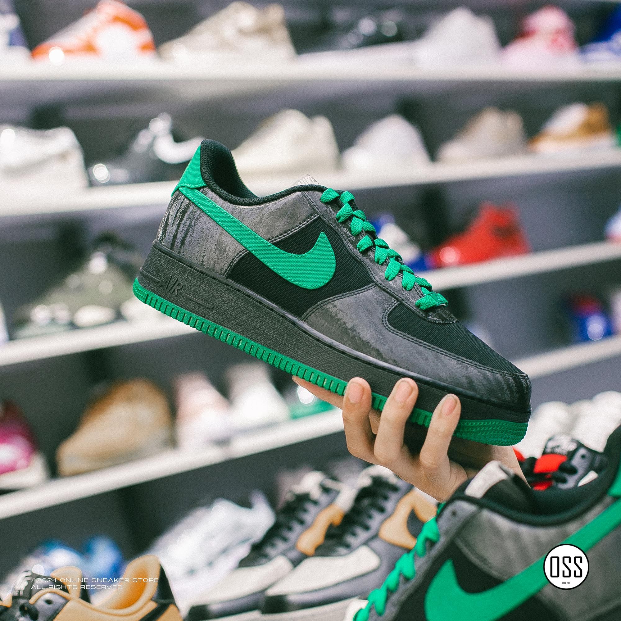  Nike Air Force 1 Low By You - Black / Green 