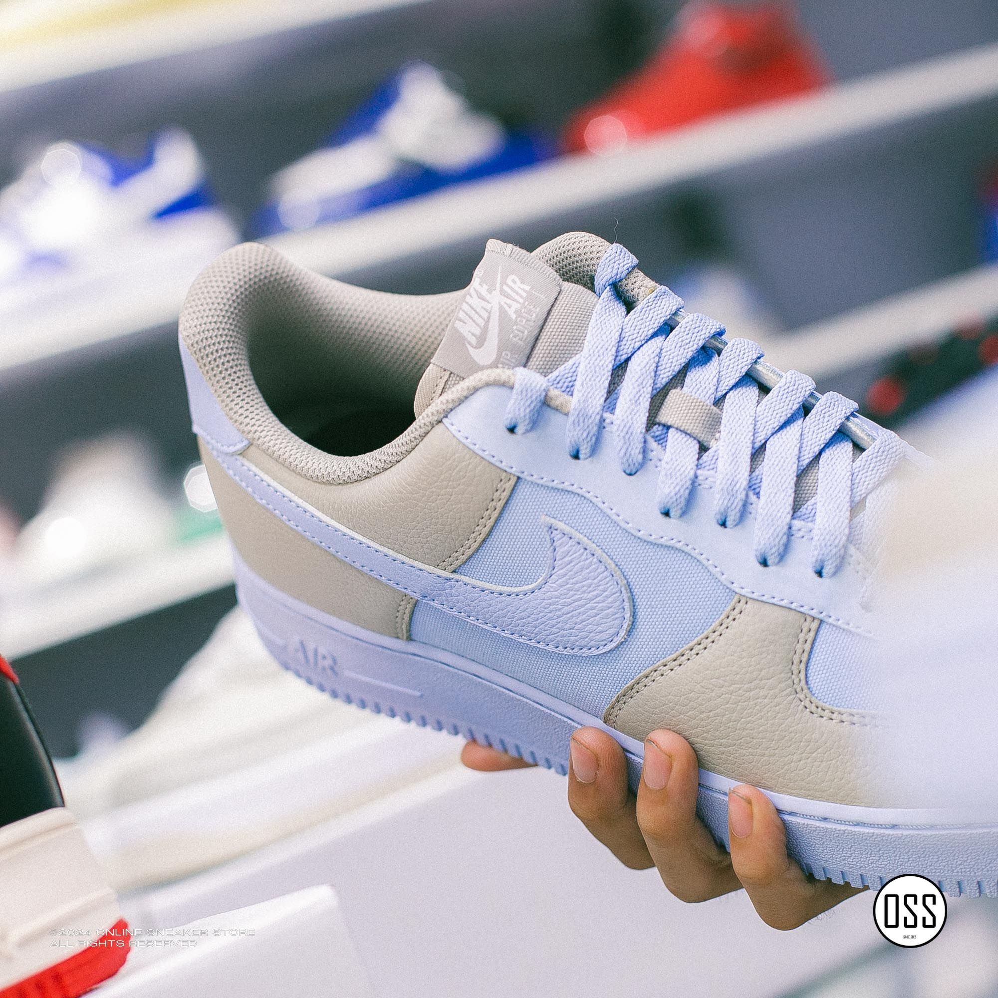  Nike Air Force 1 Low By You - Grey / Blue 