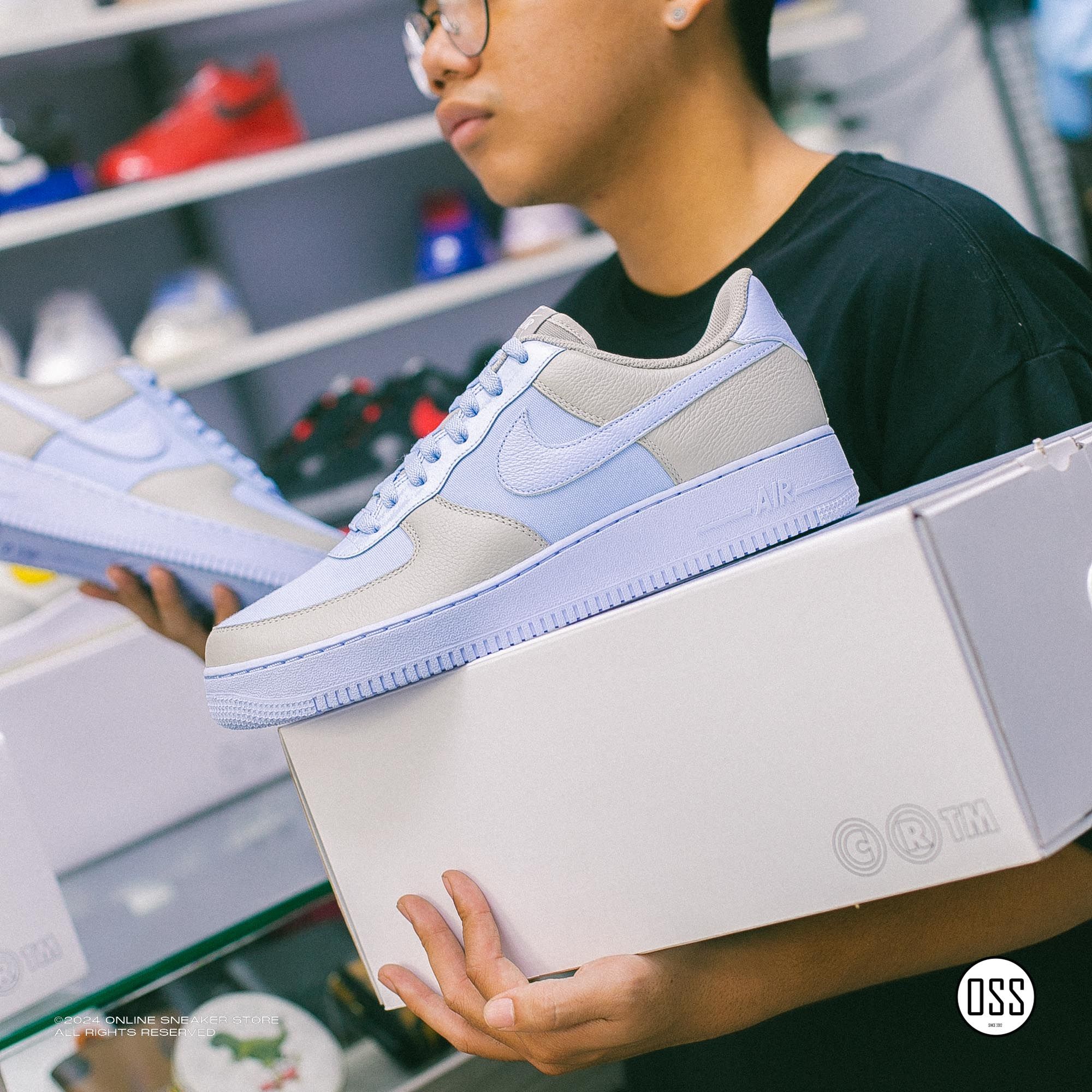  Nike Air Force 1 Low By You - Grey / Blue 