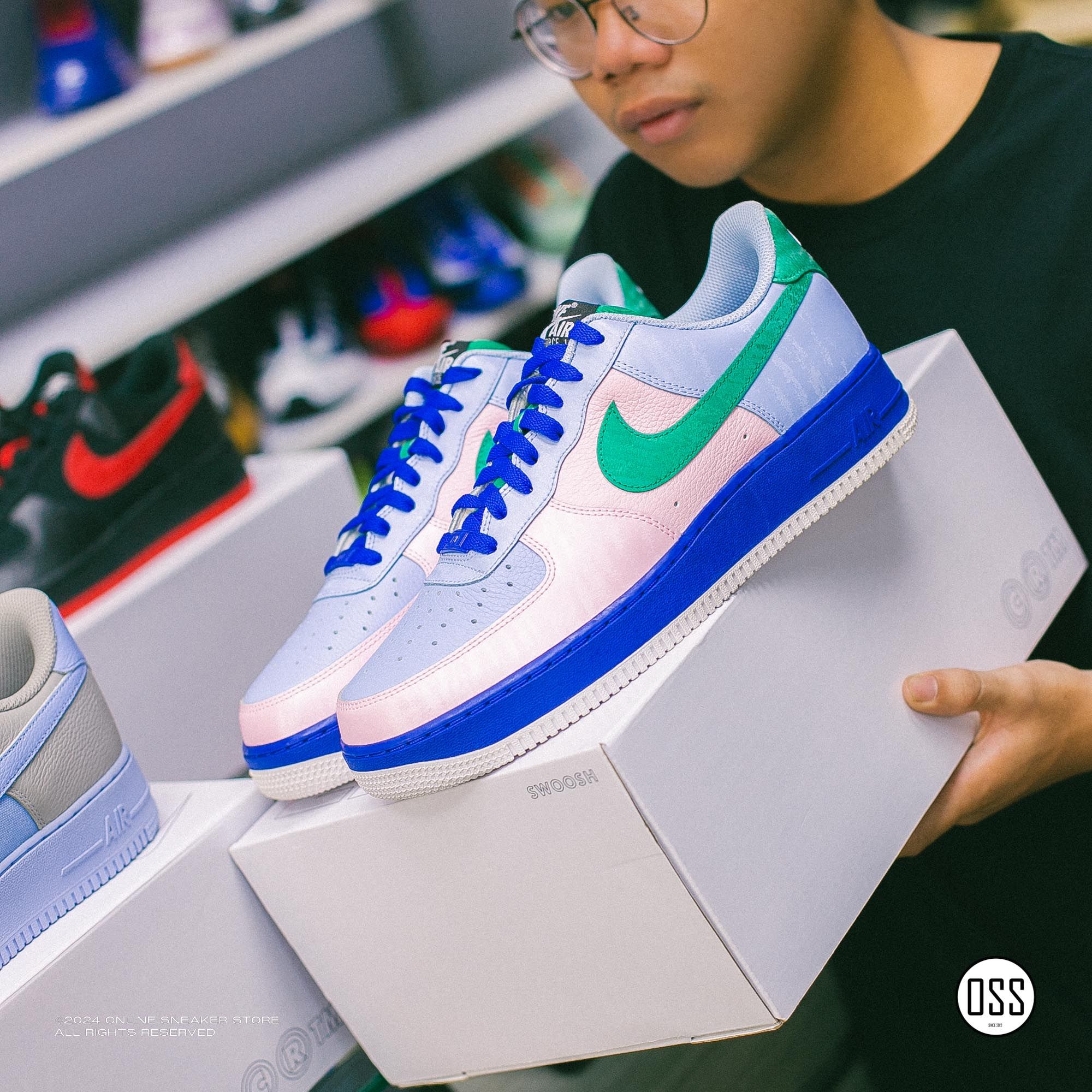 Nike Air Force 1 Low By You Pink Blue Online Sneaker Store