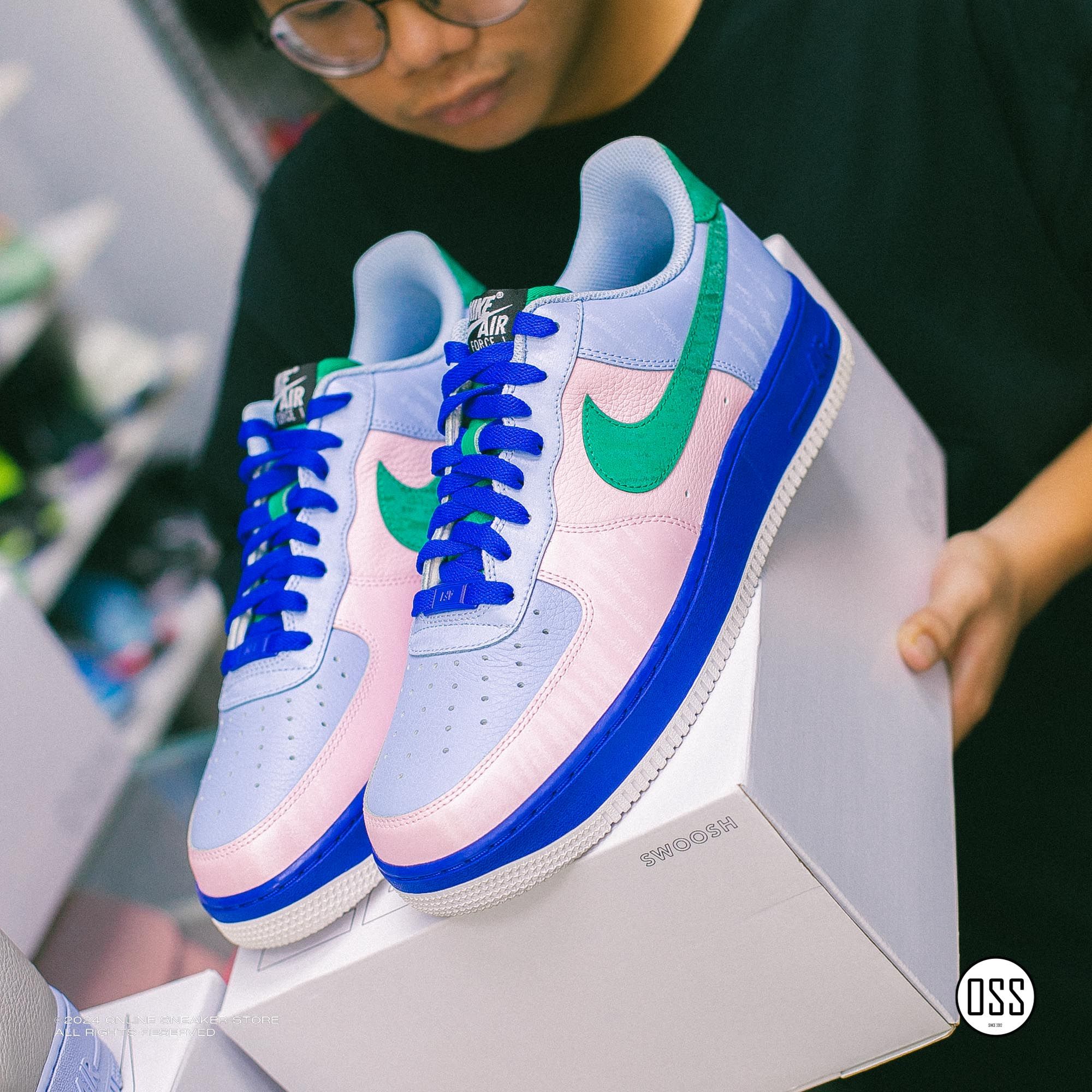  Nike Air Force 1 Low By You - Pink / Blue 