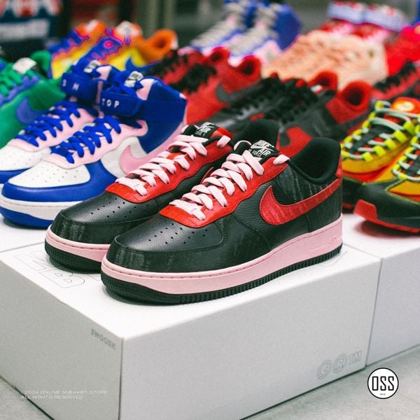  Nike Air Force 1 Low By You - Black / Red / Pink 