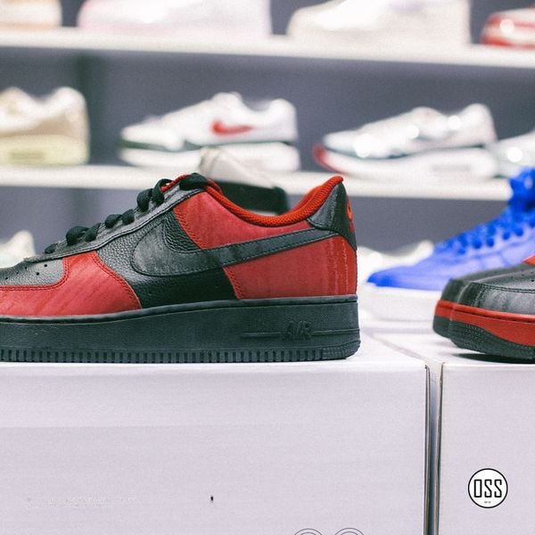  Nike Air Force 1 Low By You - Red / Black Satin 