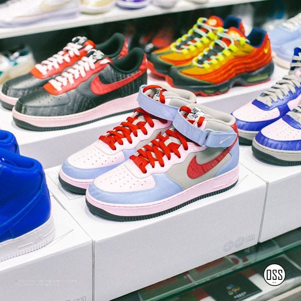  Nike Air Force 1 High By You - Pink / Grey / Blue / Red 