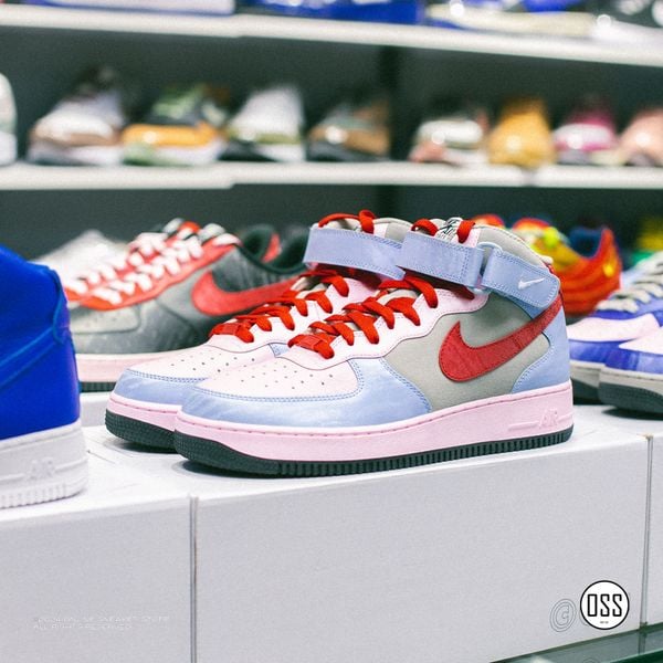  Nike Air Force 1 High By You - Pink / Grey / Blue / Red 
