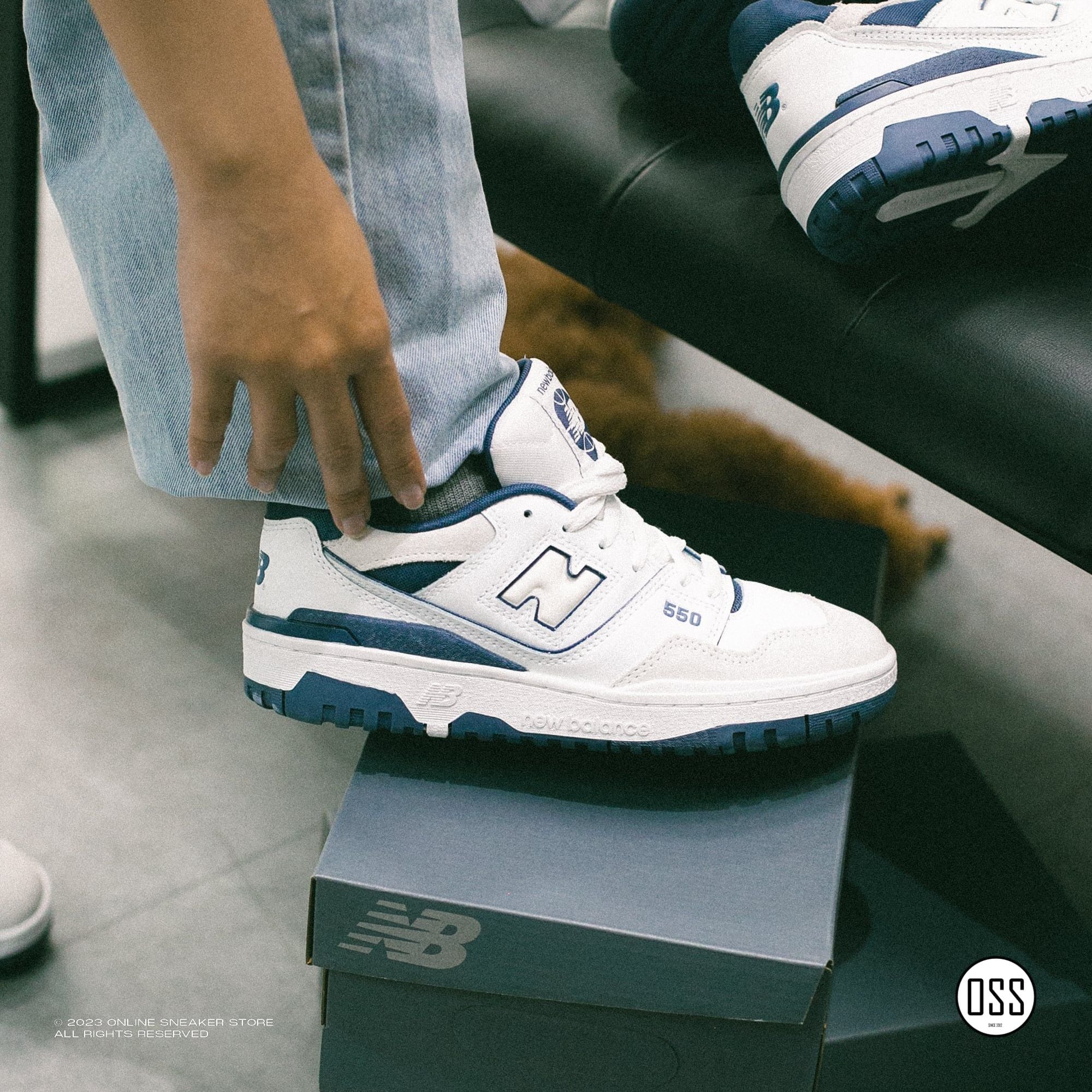  New Balance 550 - White / Vintage Indigo 
