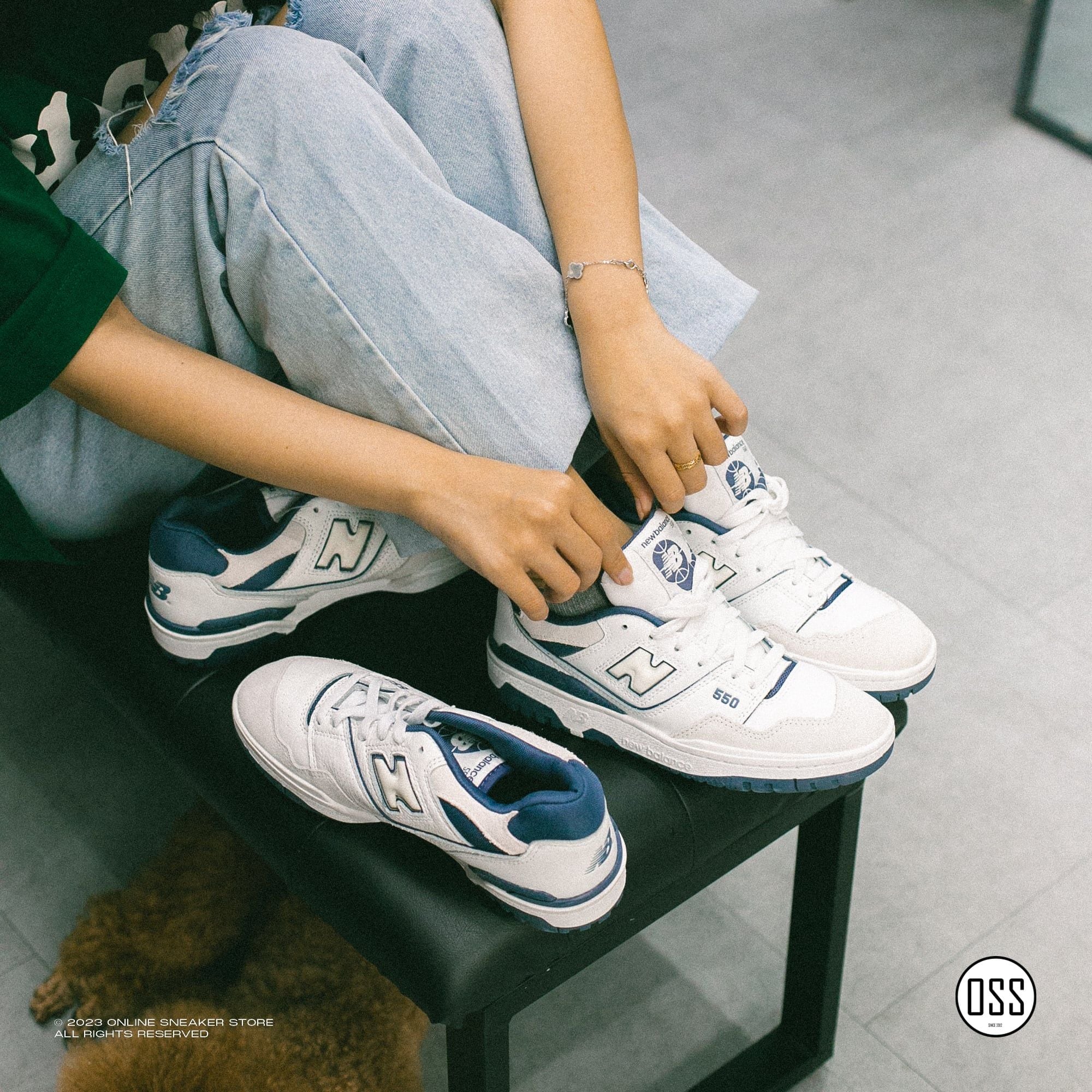  New Balance 550 - White / Vintage Indigo 