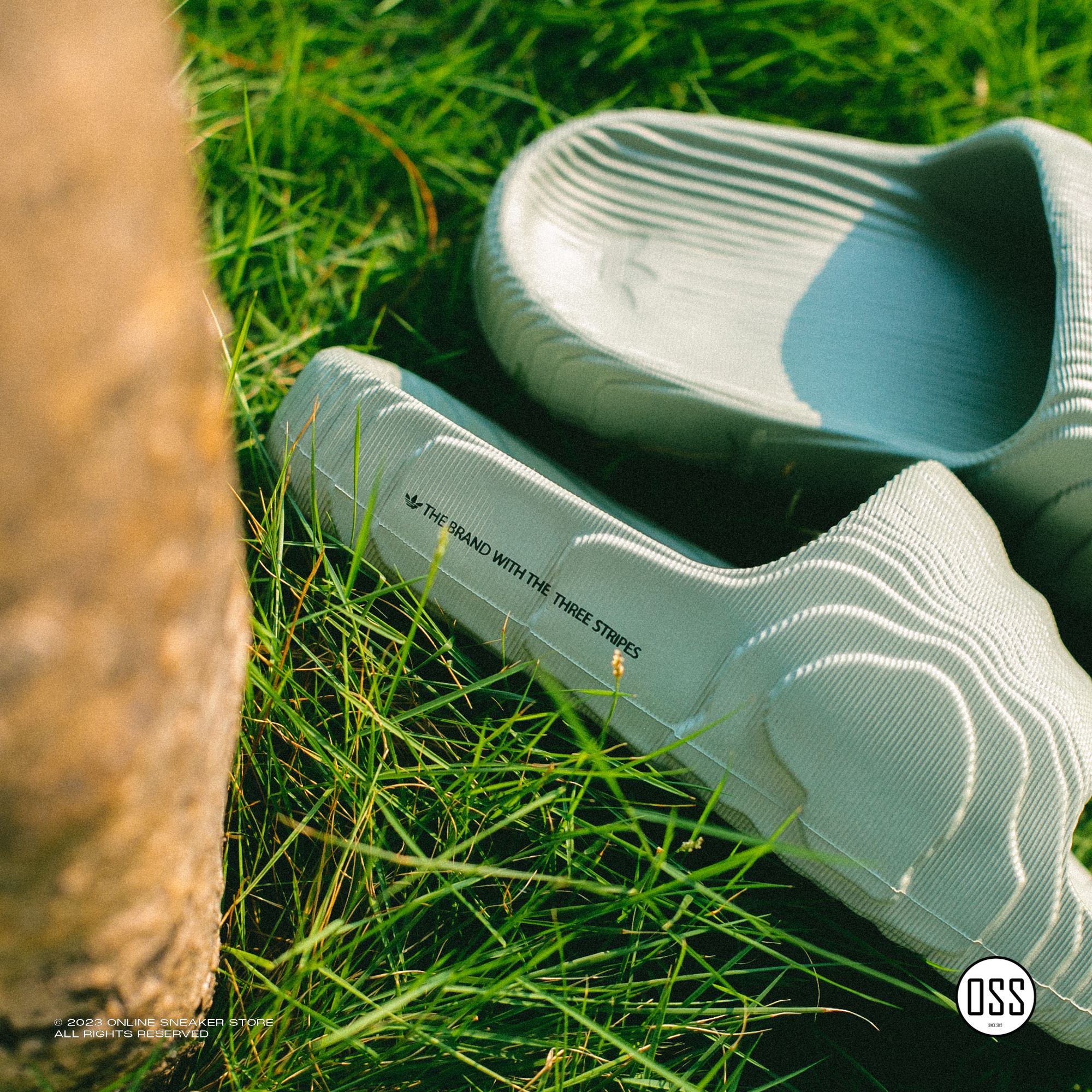  adidas Adilette 22 Slides - Silver Green 