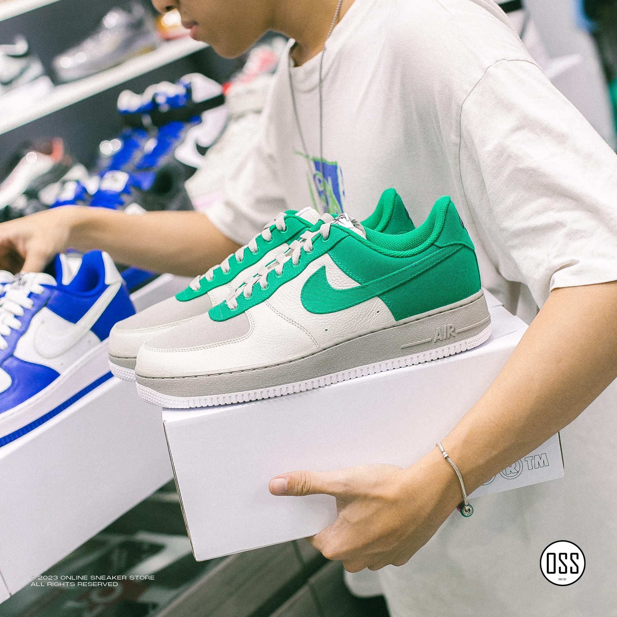  Nike Air Force 1 Low By You - Malachite Canvas / Sail Leather 