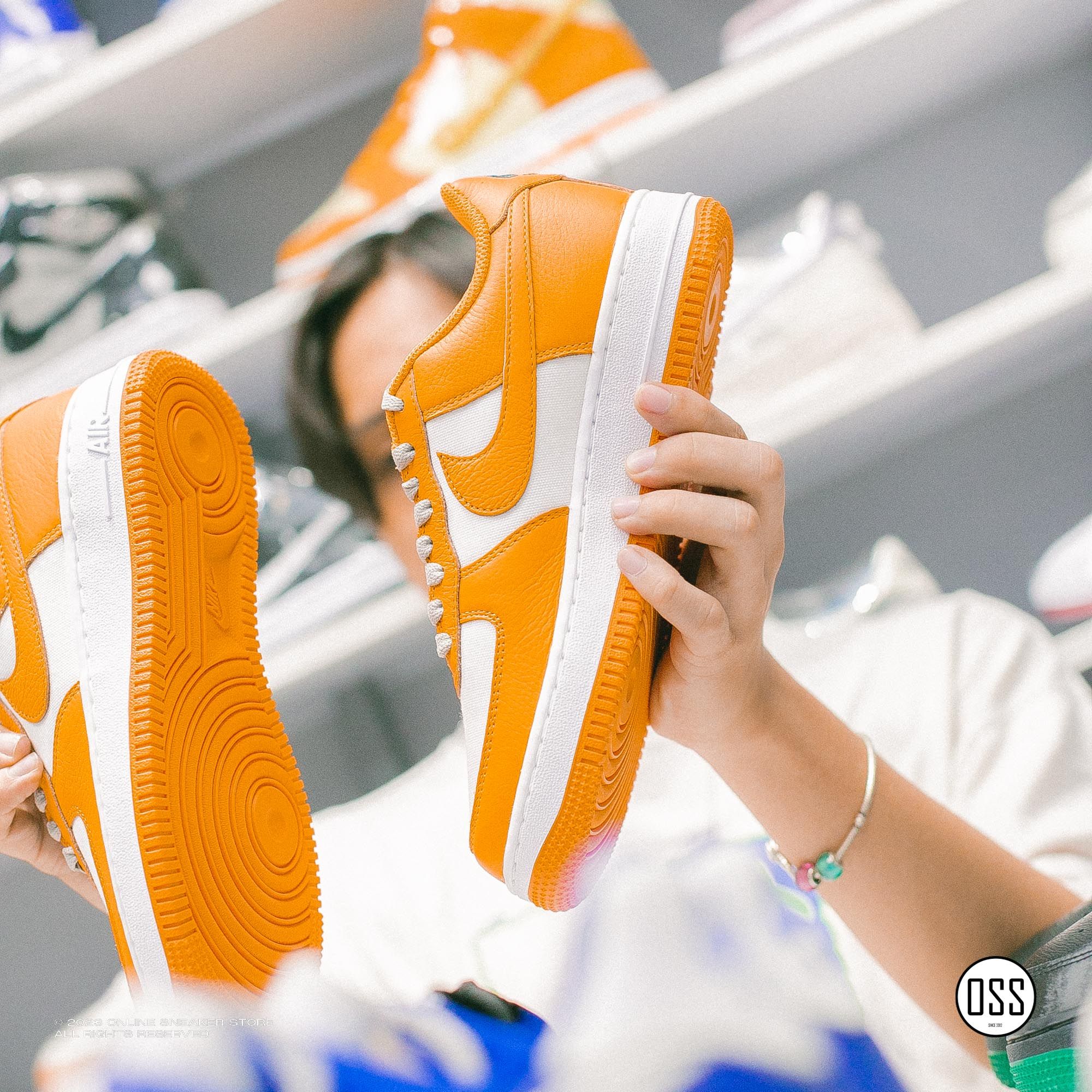  Nike Air Force 1 Low By You - Kumquat Leather / White 