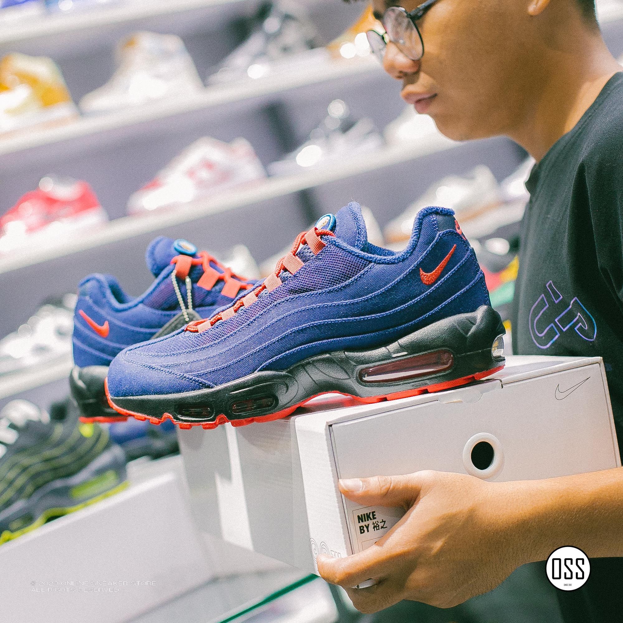  Nike Air Max 95 By You - Navy Twill / Turf Orange 