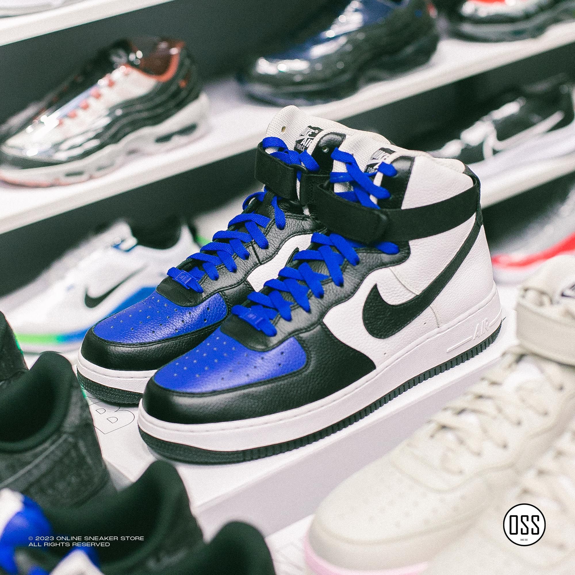  Nike Air Force 1 High By You - Old Royal / Black / White 