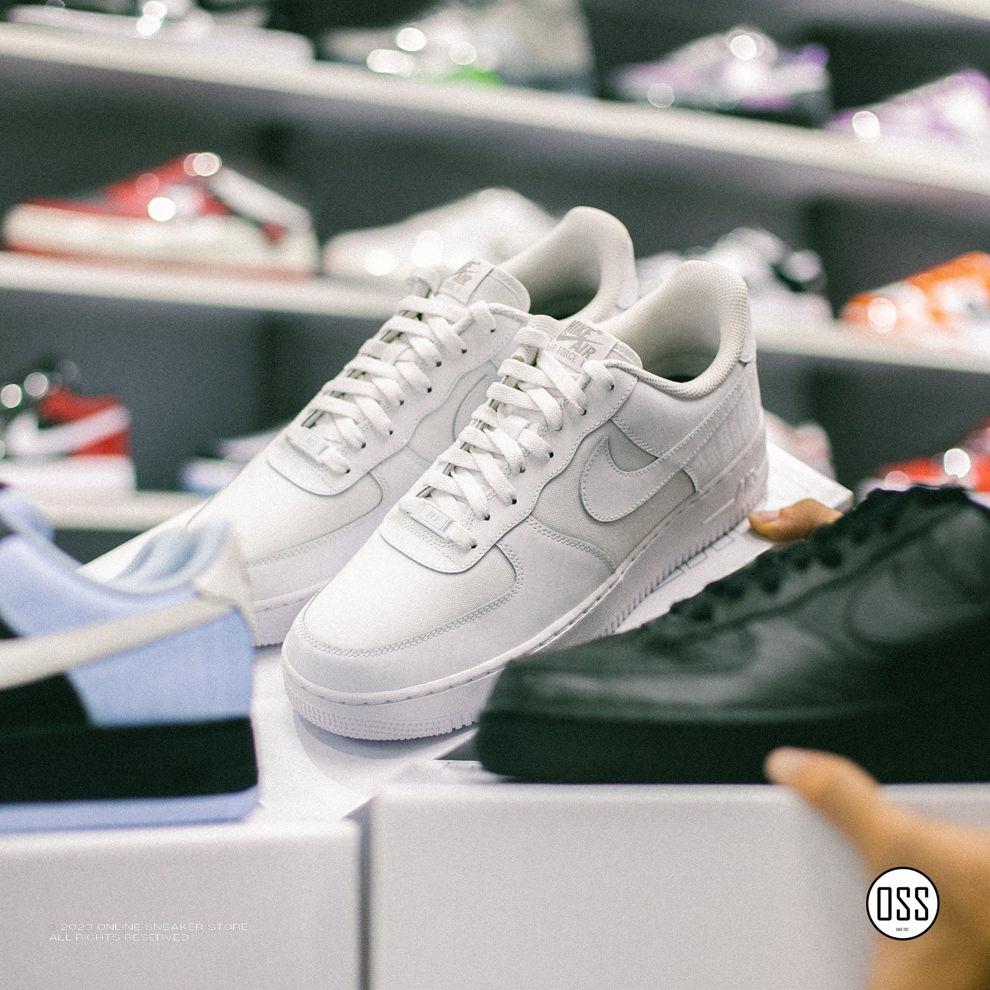  Nike Air Force 1 Low By You - White Satin / White Canvas 