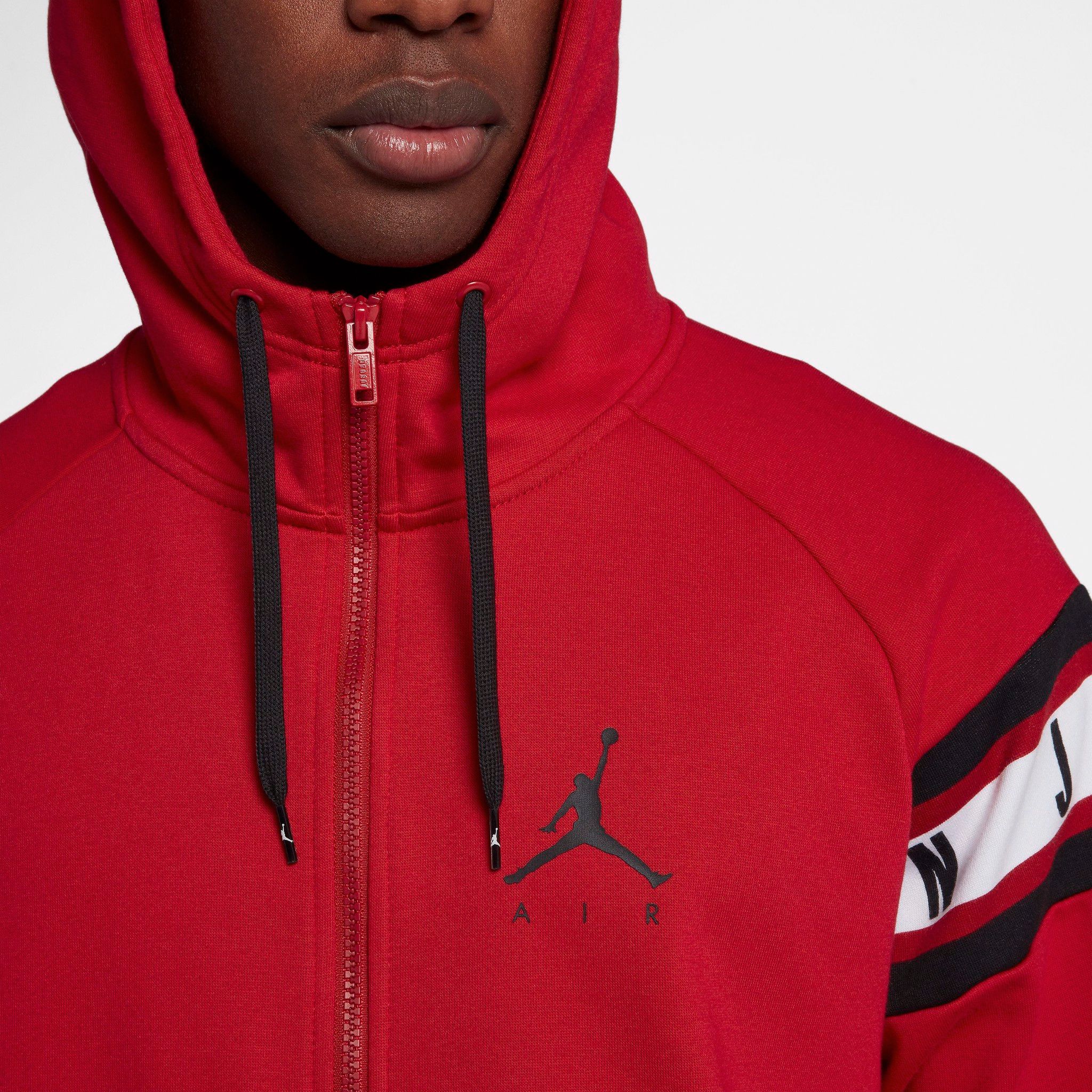  Jordan Jumpman Air Full-Zip Basketball Hoodie - Red 